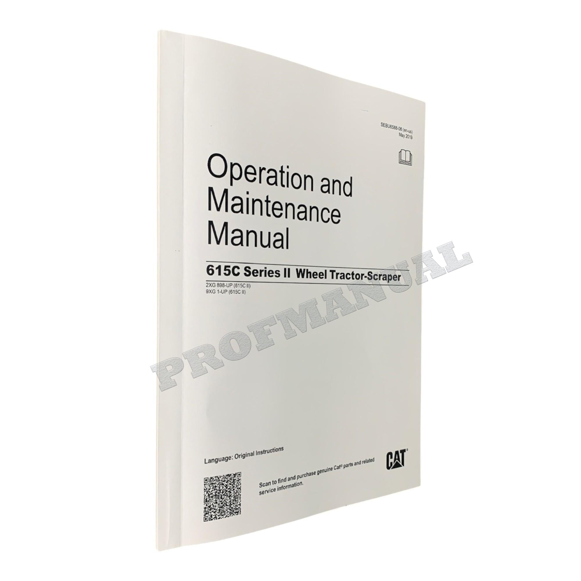 Manual de mantenimiento del operador de mototraílla Caterpillar 615C Serie II