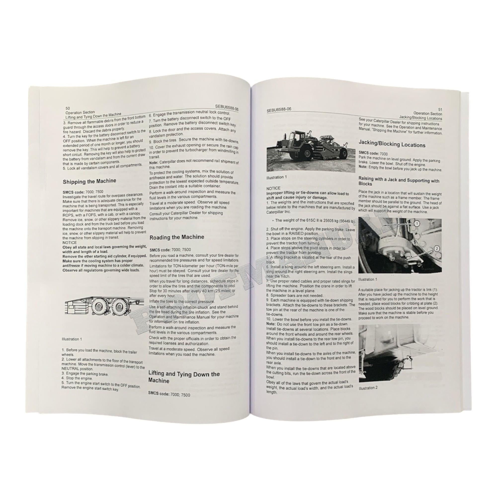 Manual de mantenimiento del operador de mototraílla Caterpillar 615C Serie II