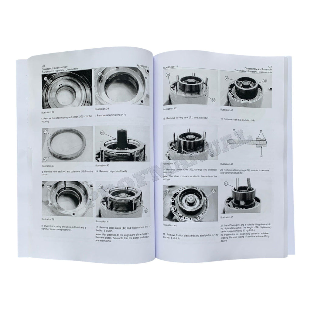 Manual de servicio de desmontaje y montaje del tren de potencia del camión articulado Caterpillar 735