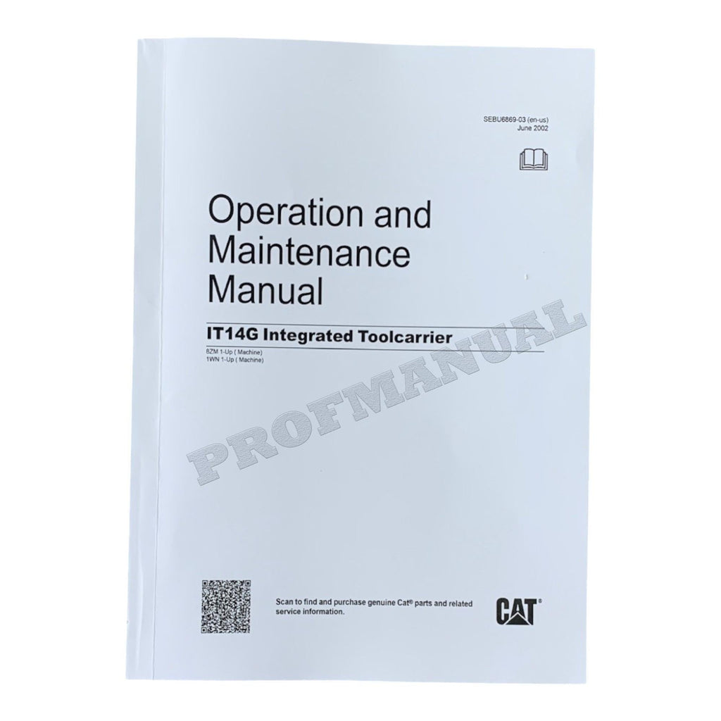 Manual de mantenimiento del operador del portaherramientas integrado IT14G de Caterpillar