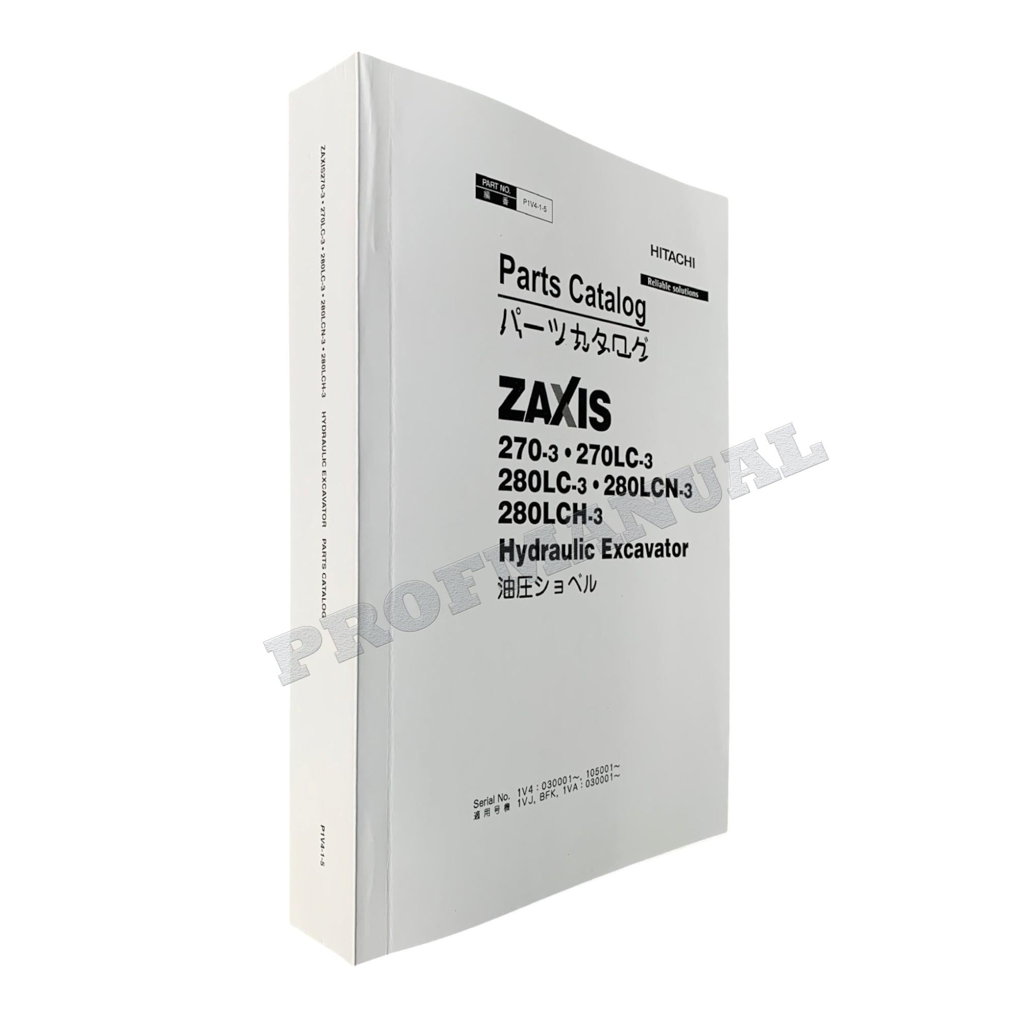 HITACHI ZAXIS ZX280LC-3 ZX280LC-3 Engine Excavator Parts catalog manual
