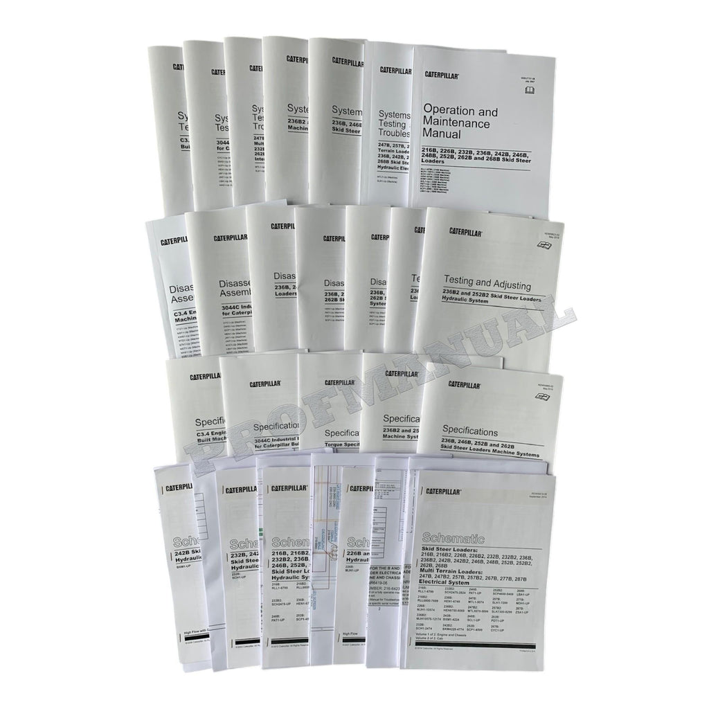 Manual de servicio del minicargador Caterpillar 236B, 236B2, 246B, 252B, 252B2 y 262B