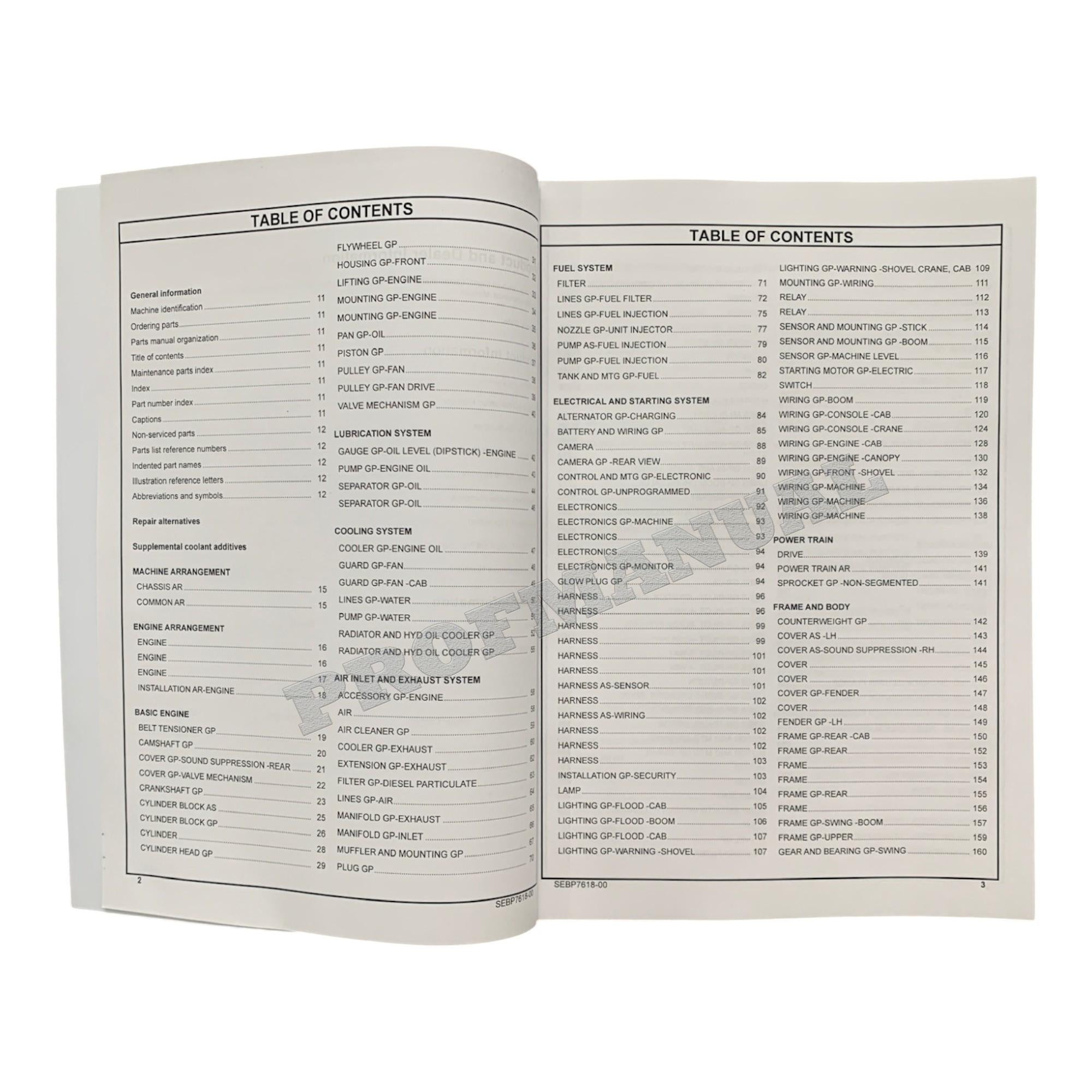 Caterpillar Cat 304E2 CR Mini Hydraulic Excavator Parts Catalog Manual