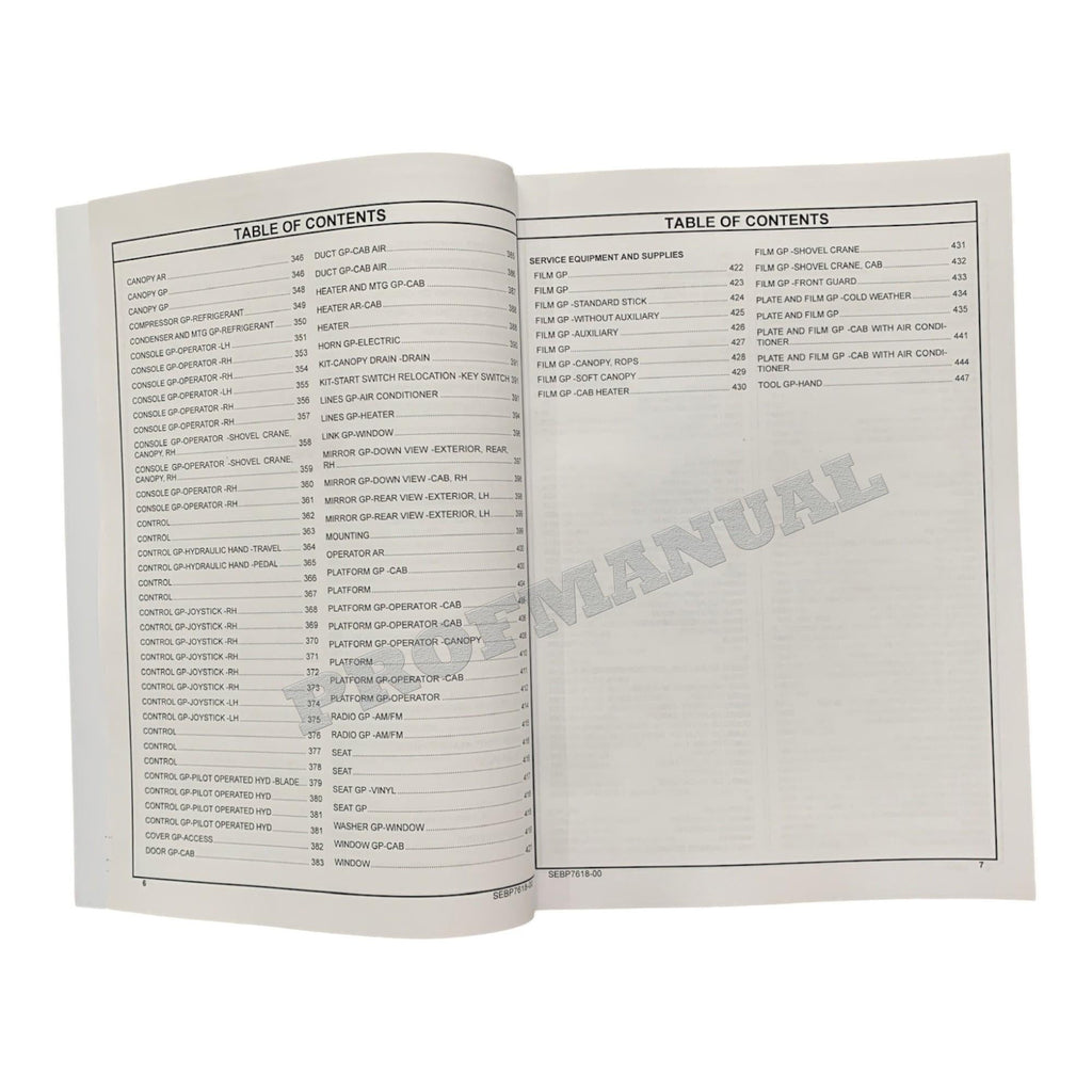 Caterpillar Cat 304E2 CR Mini Hydraulic Excavator Parts Catalog Manual