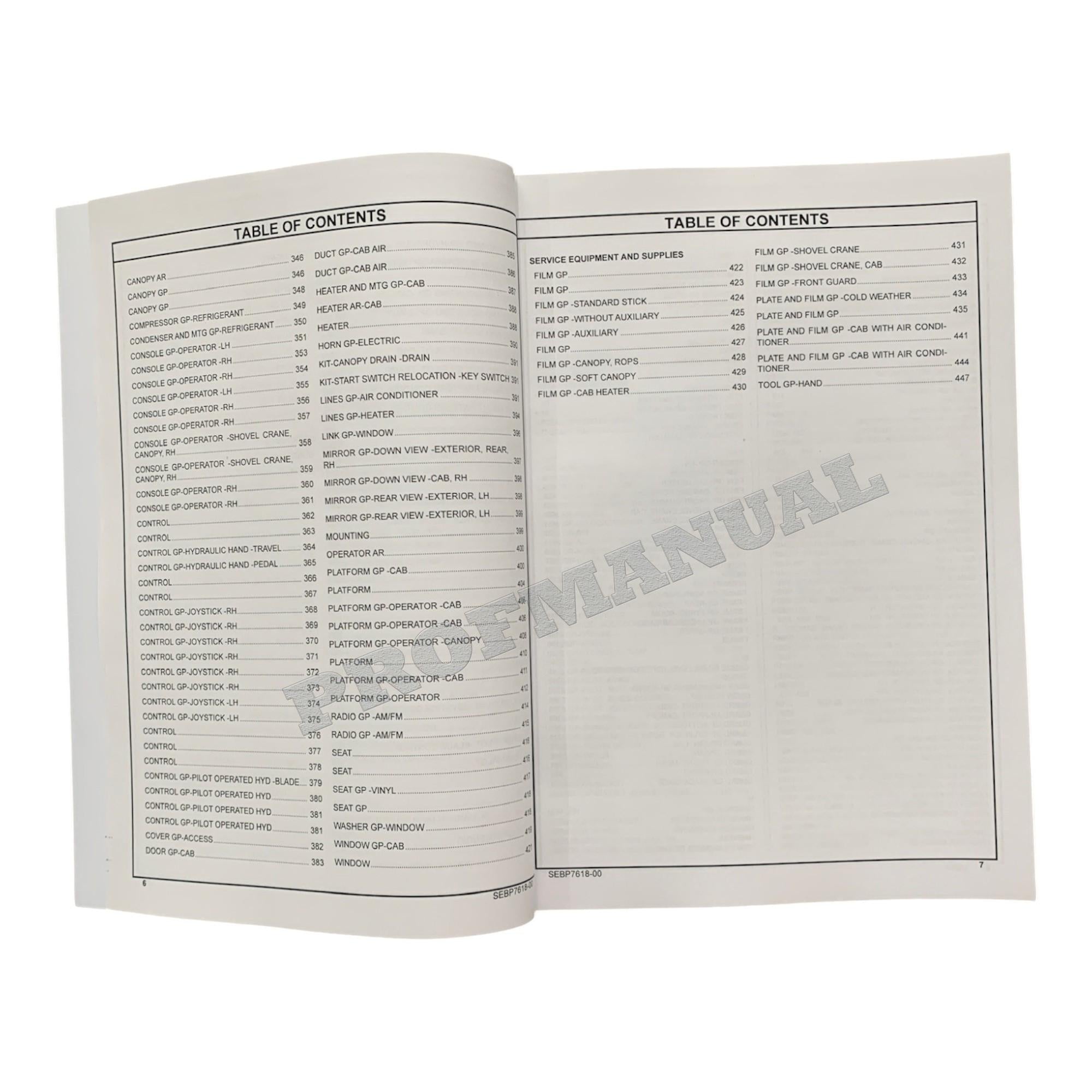 Caterpillar Cat 304E2 CR Mini Hydraulic Excavator Parts Catalog Manual