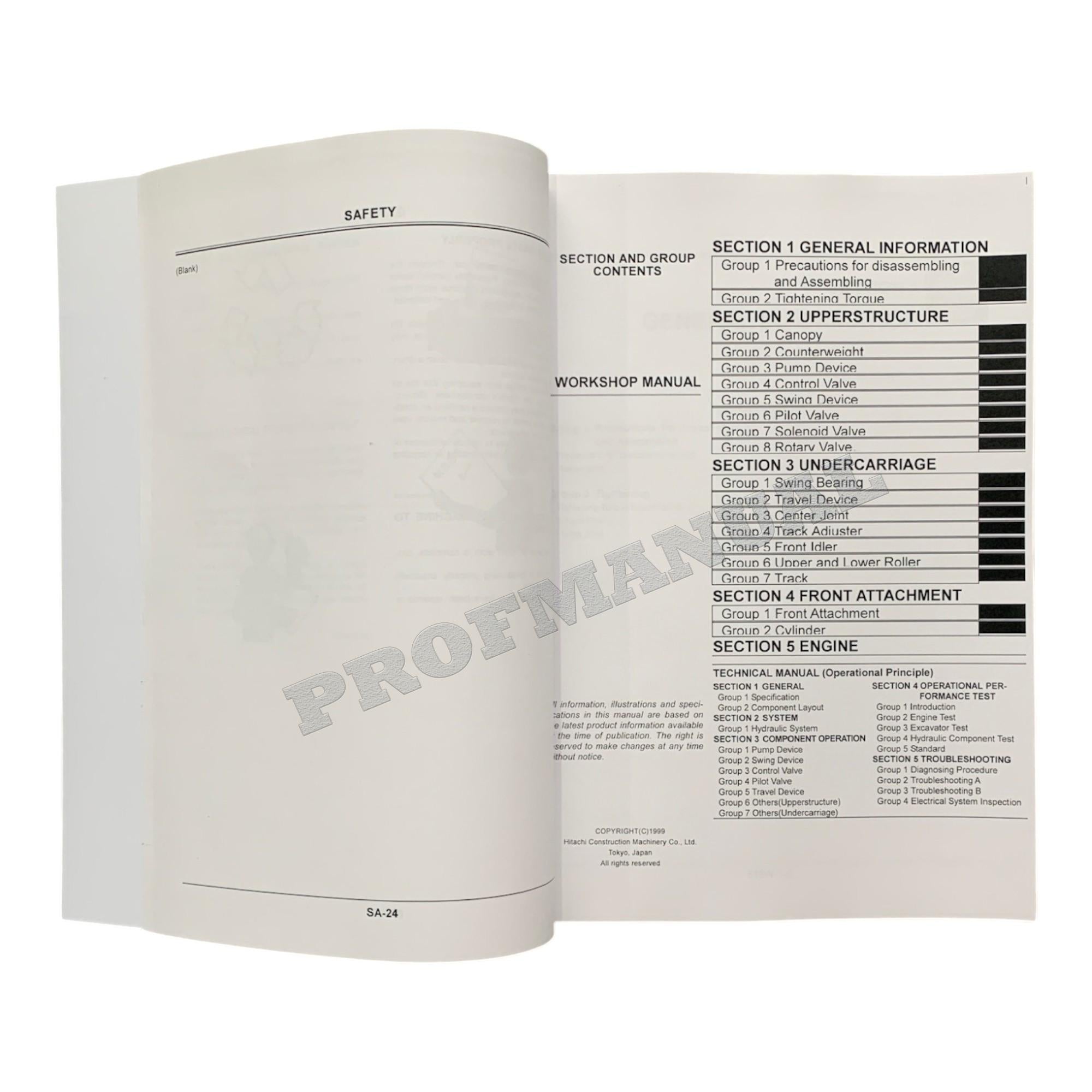 Hitachi EX50U Excavator Workshop Repair Service manual