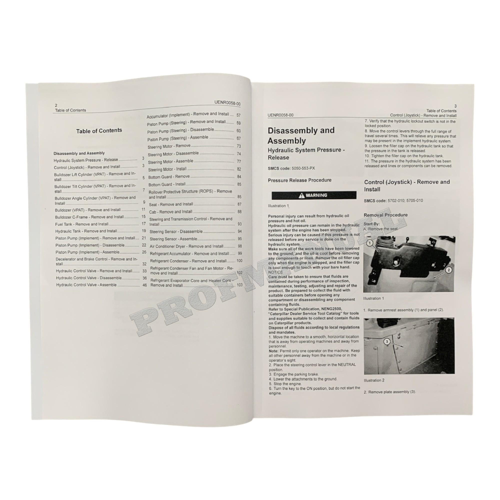 Caterpillar D6N Track Tractor Machine SYSTEM Manual Disassembly Assem UENR0058