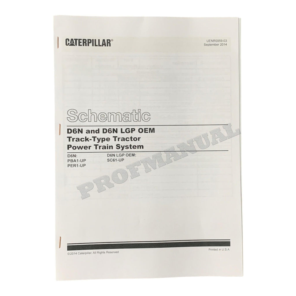 Caterpillar D6N D6N LGP OEM Tractor Power Train System Schematic Service Manual