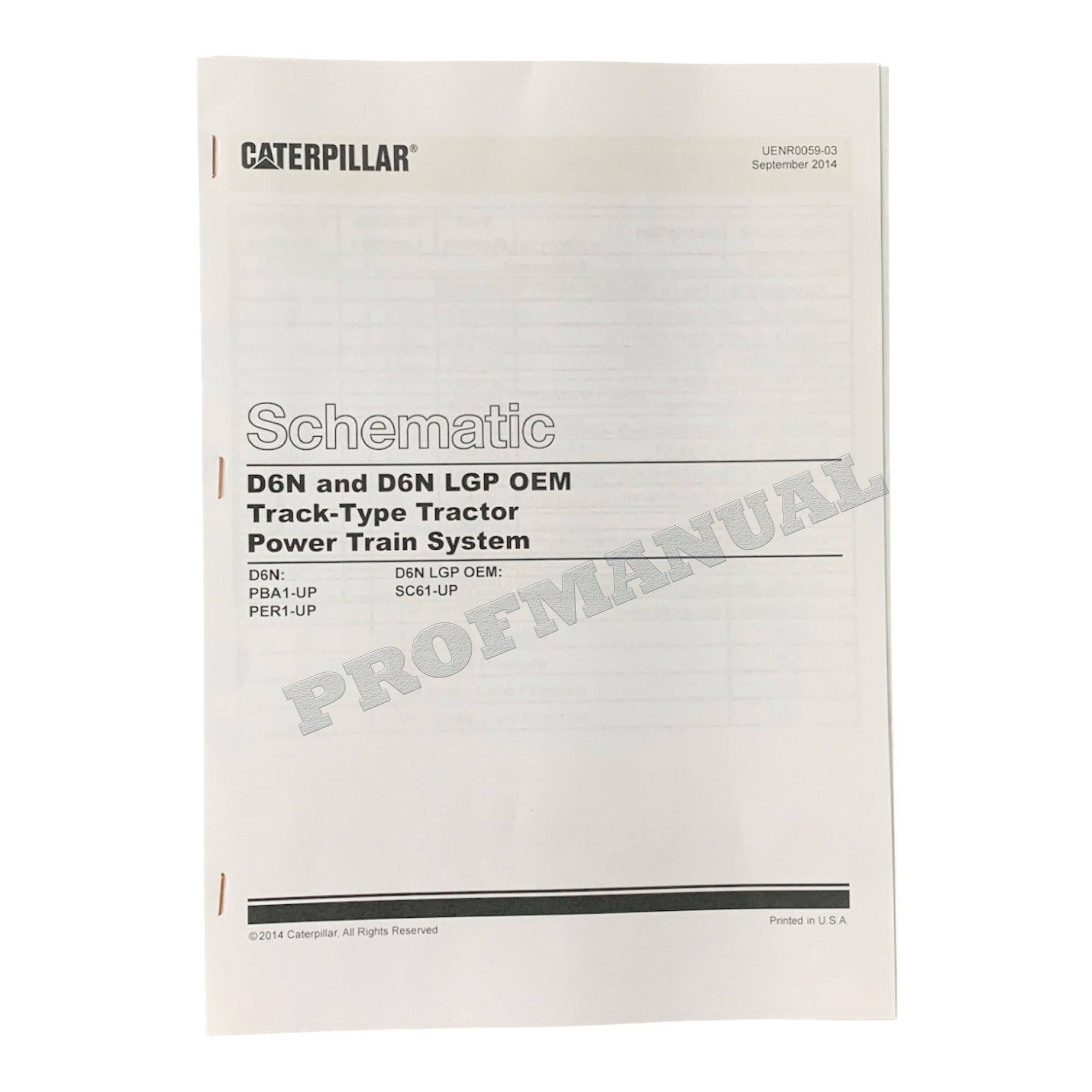Caterpillar D6N D6N LGP OEM Tractor Power Train System Schematic Service Manual