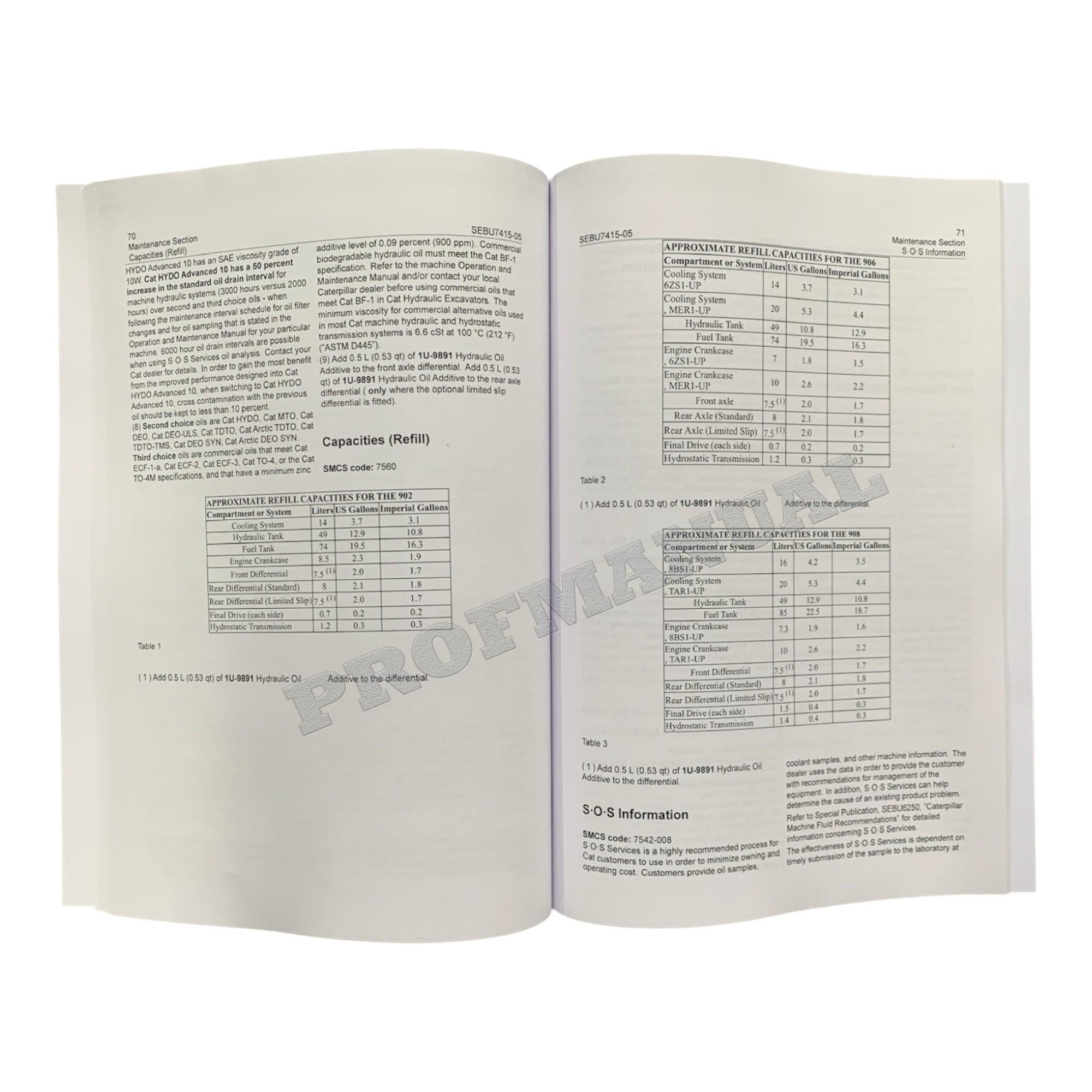 Caterpillar 902 906 908 Compact Wheel loader Operators Maintenance Manual