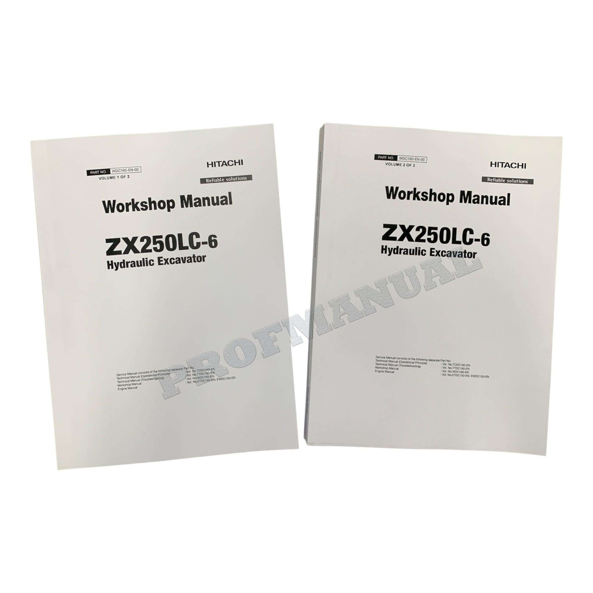 Manual de servicio y reparación de la excavadora Hitachi ZX250LC-6