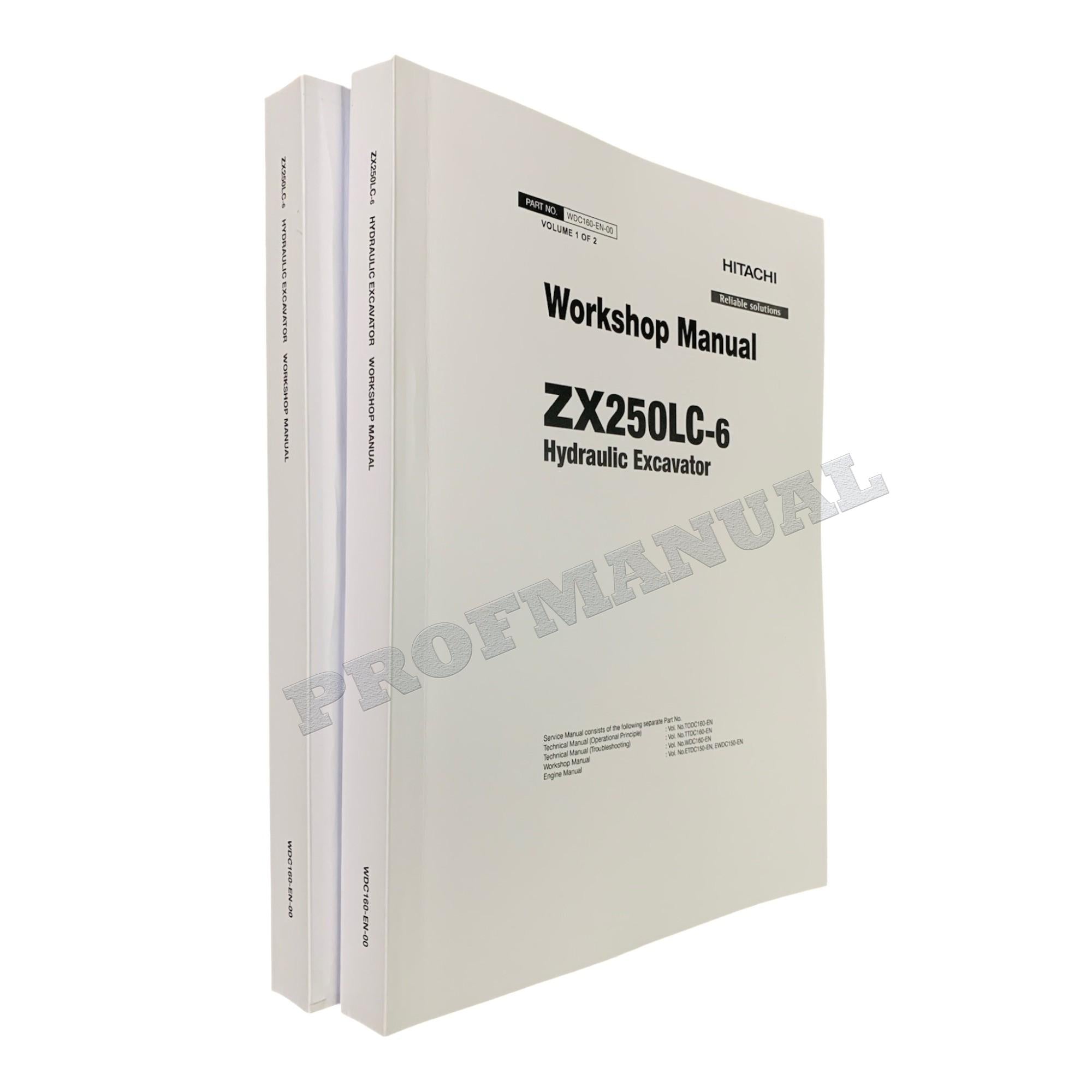 Manual de servicio y reparación de la excavadora Hitachi ZX250LC-6