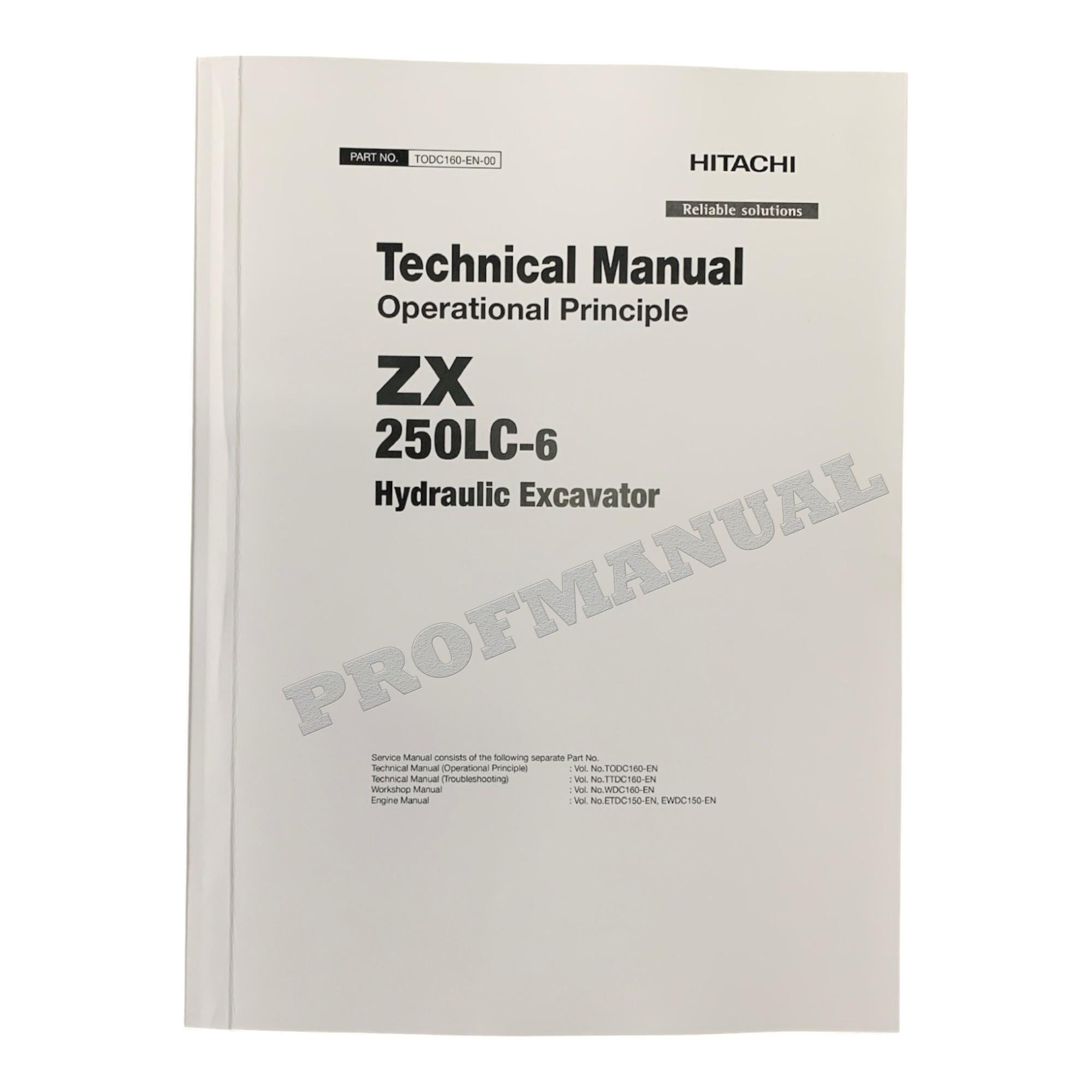 Hitachi ZX250LC-6 Excavator Operational Principle Service manual