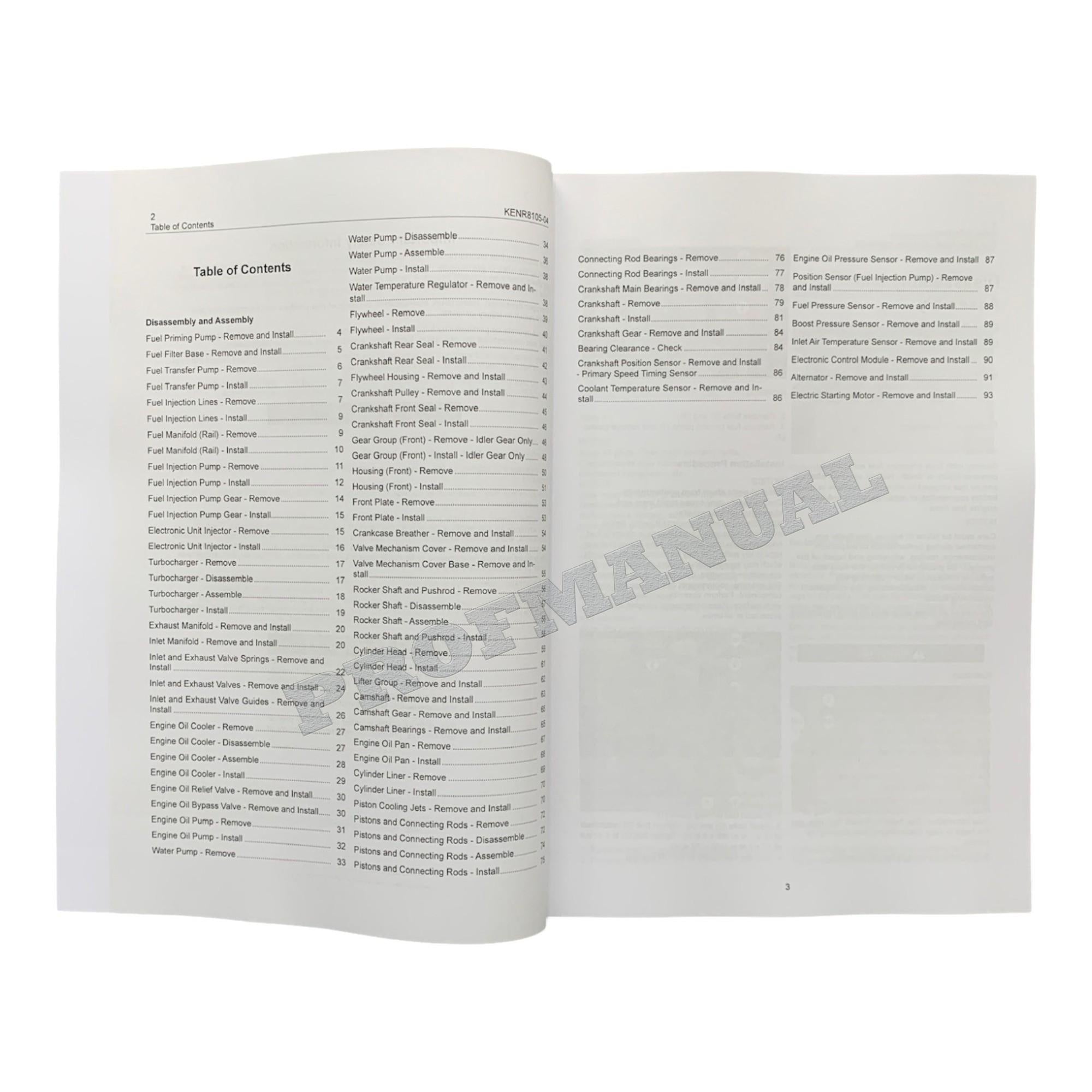Caterpillar Cat C4.2 Engine Built Machine Disassembly Assembly Manual