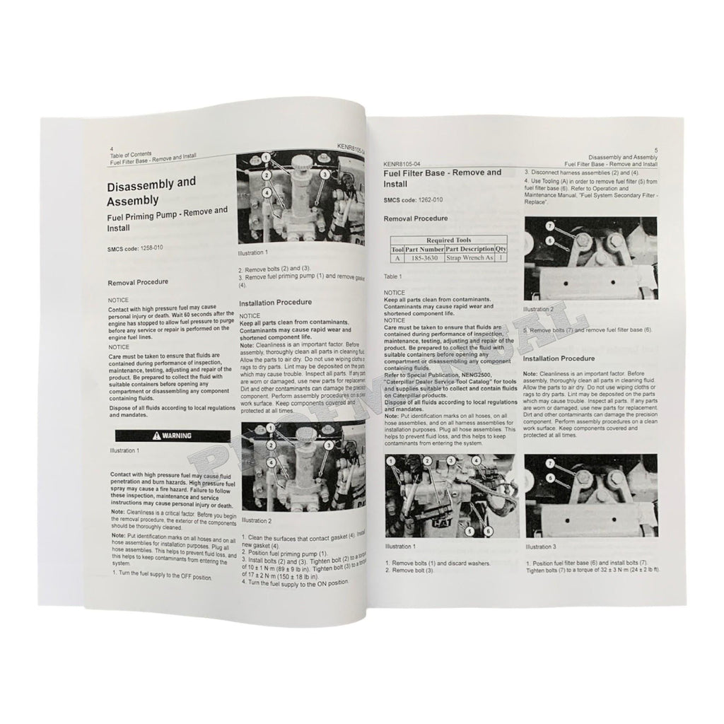 Caterpillar Cat C4.2 Engine Built Machine Disassembly Assembly Manual