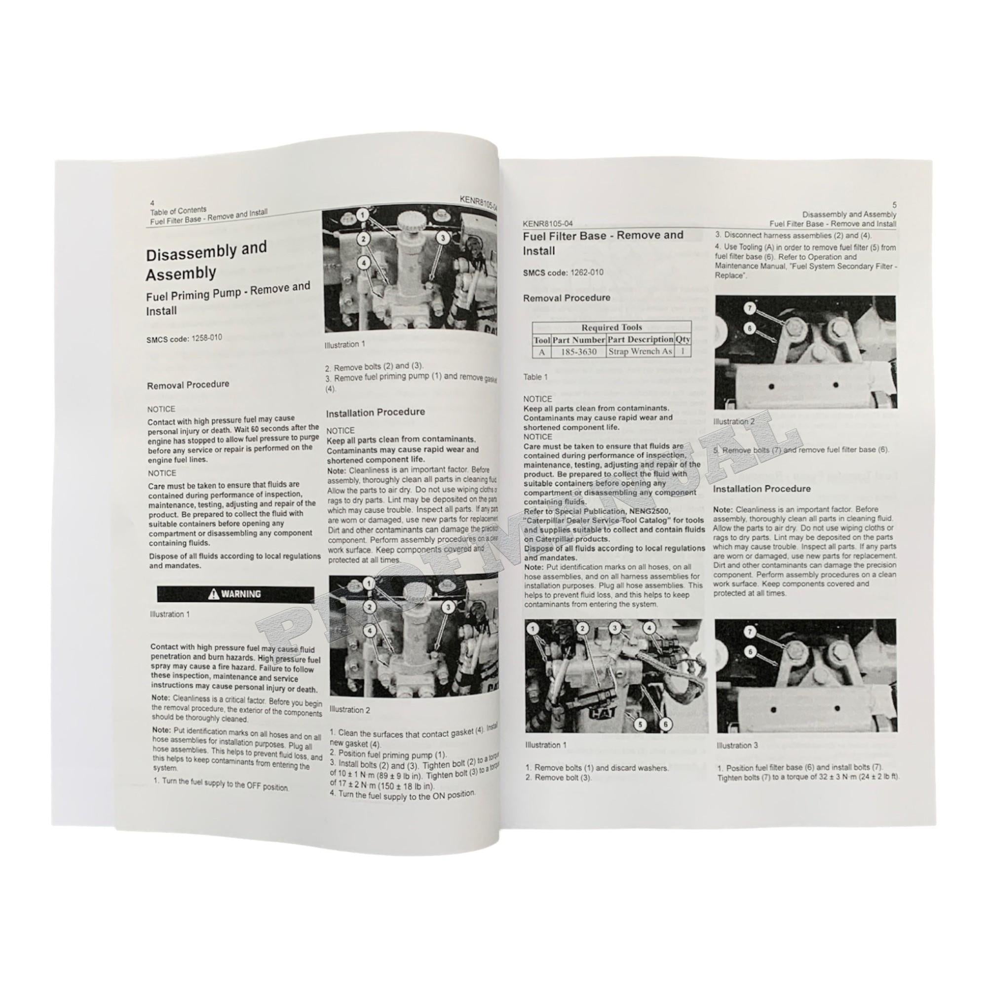 Caterpillar Cat C4.2 Engine Built Machine Disassembly Assembly Manual