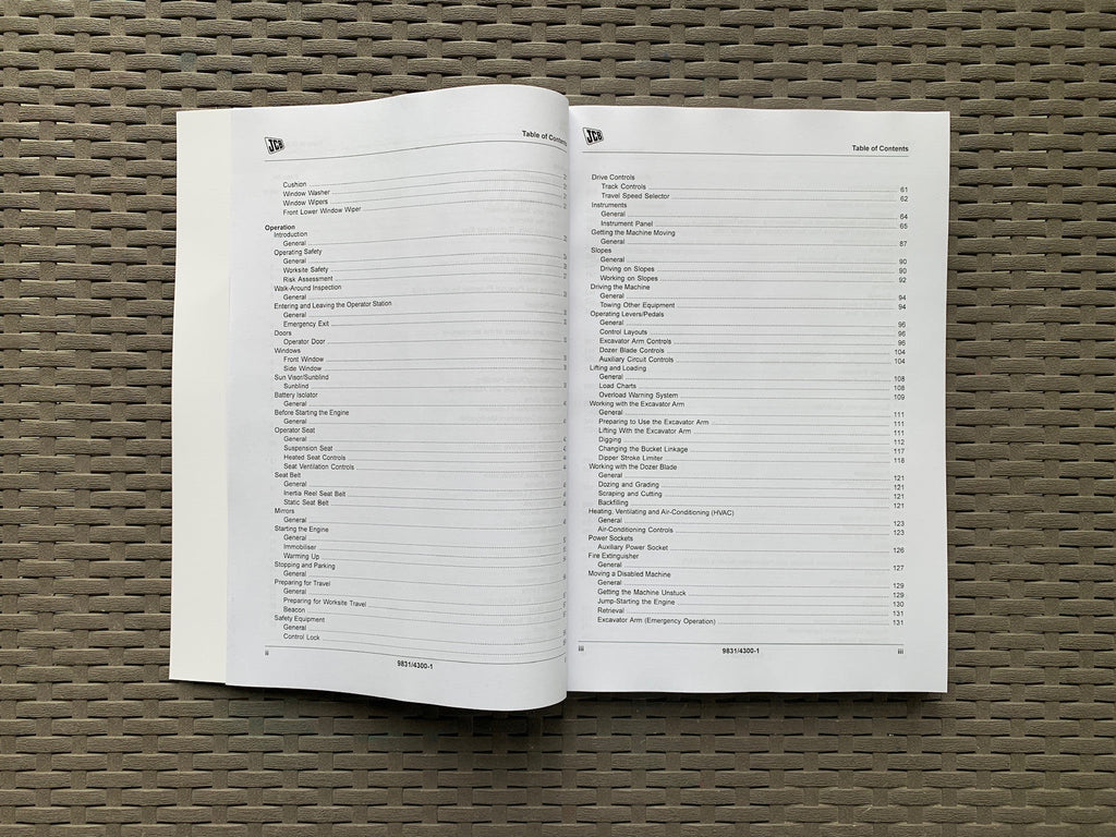 JCB JZ140 T4i JZ141 T4F Excavator Operators Manual