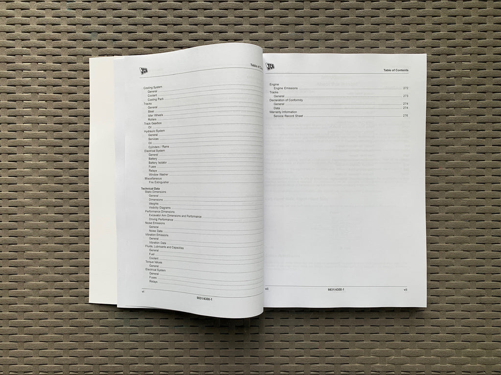 JCB JZ140 T4i JZ141 T4F Excavator Operators Manual