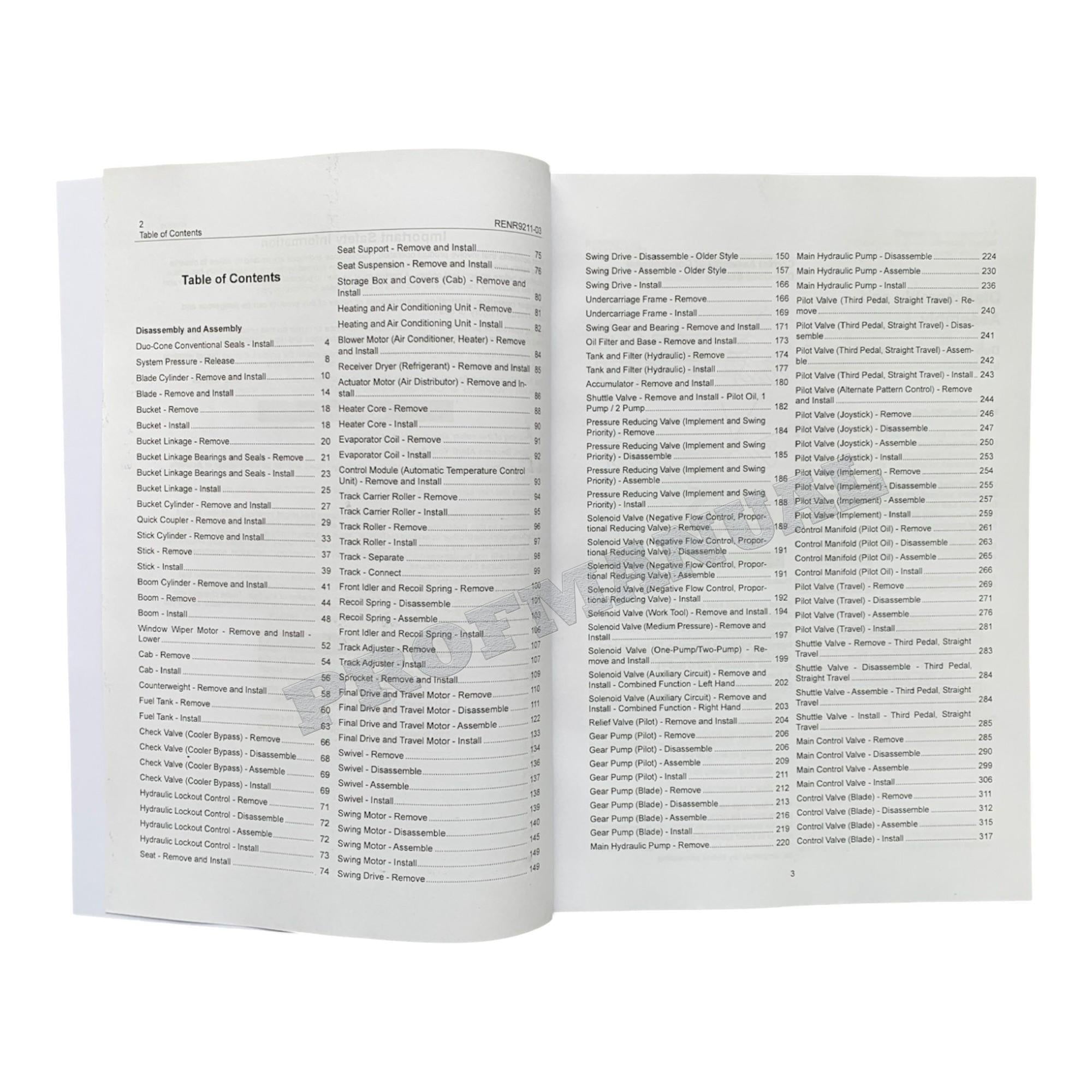 Caterpillar Cat 311D LRR Excavator Machine SYSTEM Disassembly Assembly Manual