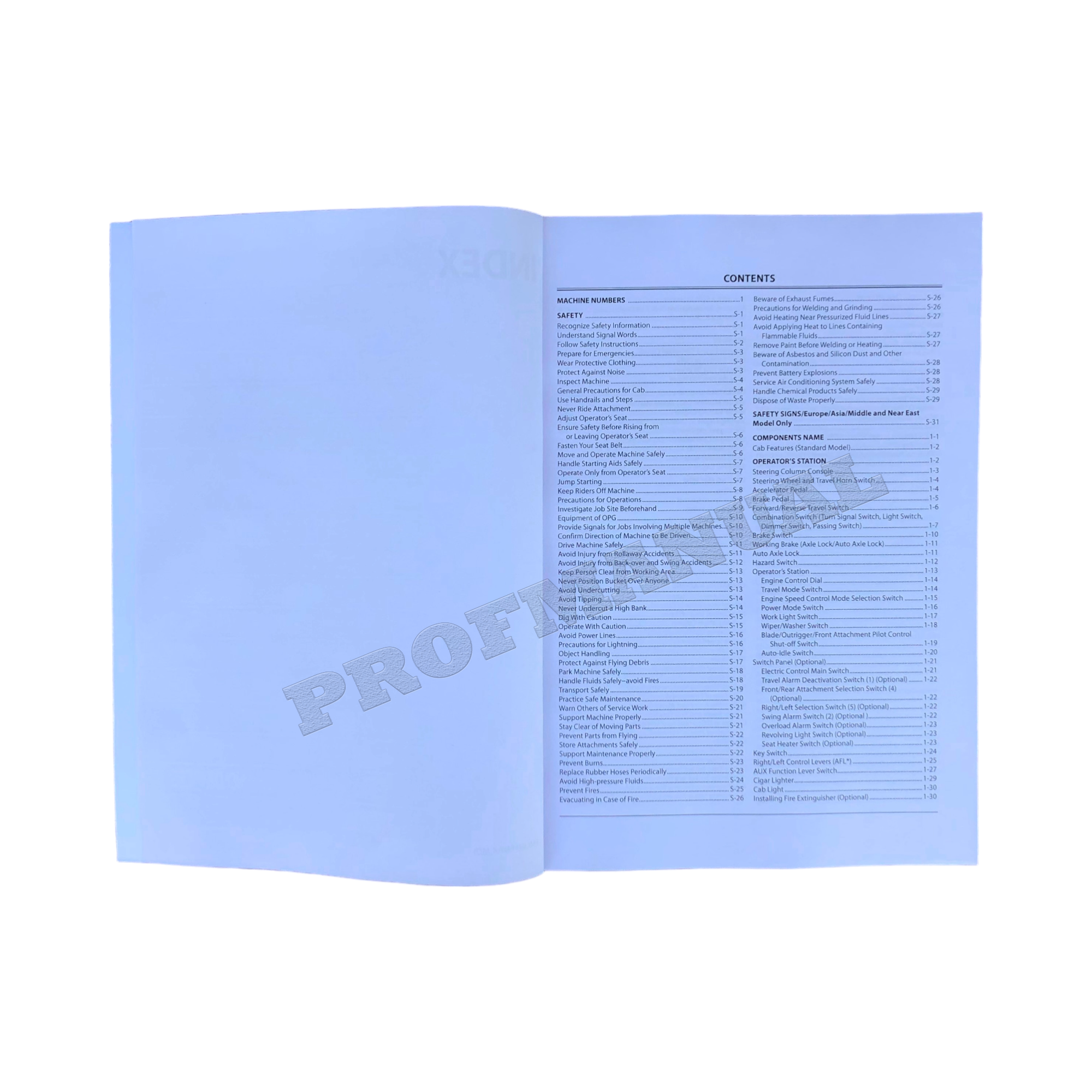 HITACHI ZAXIS ZX 140W-3 170W-3 190W-3 210W-3 EXCAVATOR OPERATORS MANUAL
