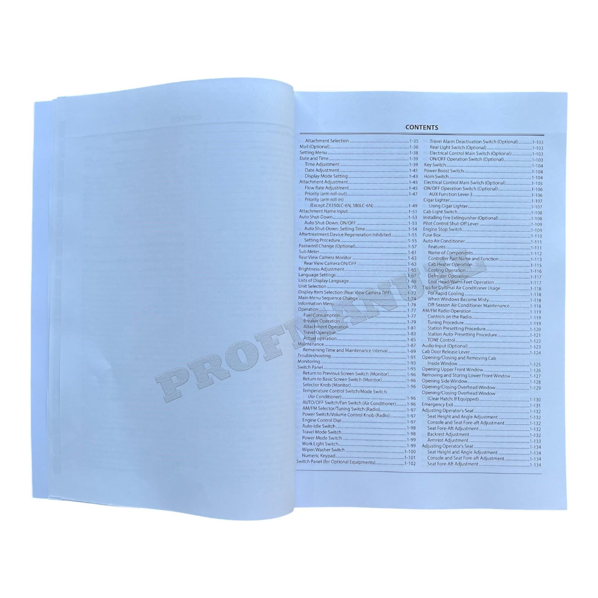 HITACHI 130-6N 160LC-6N 180LC-6N 210-6N 210LC-6N EXCAVATOR OPERATORS MANUAL
