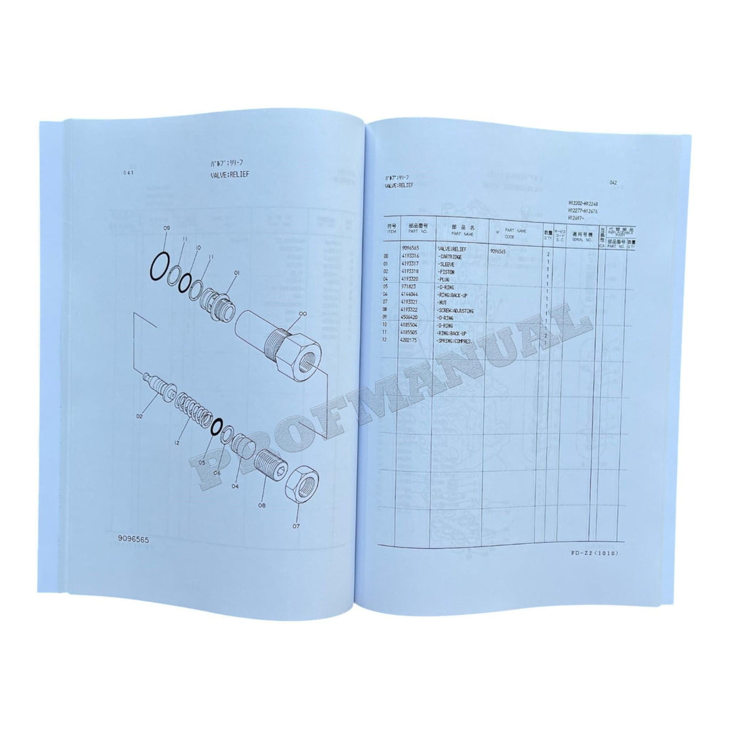 HITACHI EX60 Equipment Component Excavator Parts Catalog Manual