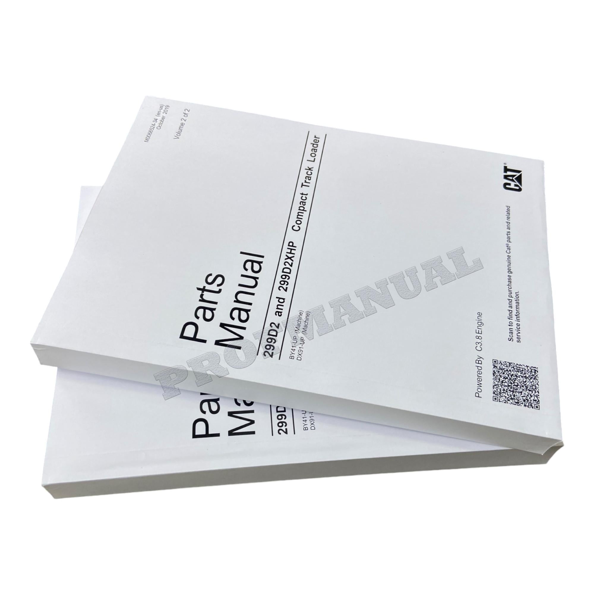 Caterpillar Cat 299D2 299D2XHP Compact Track Loader Parts Catalog Manual