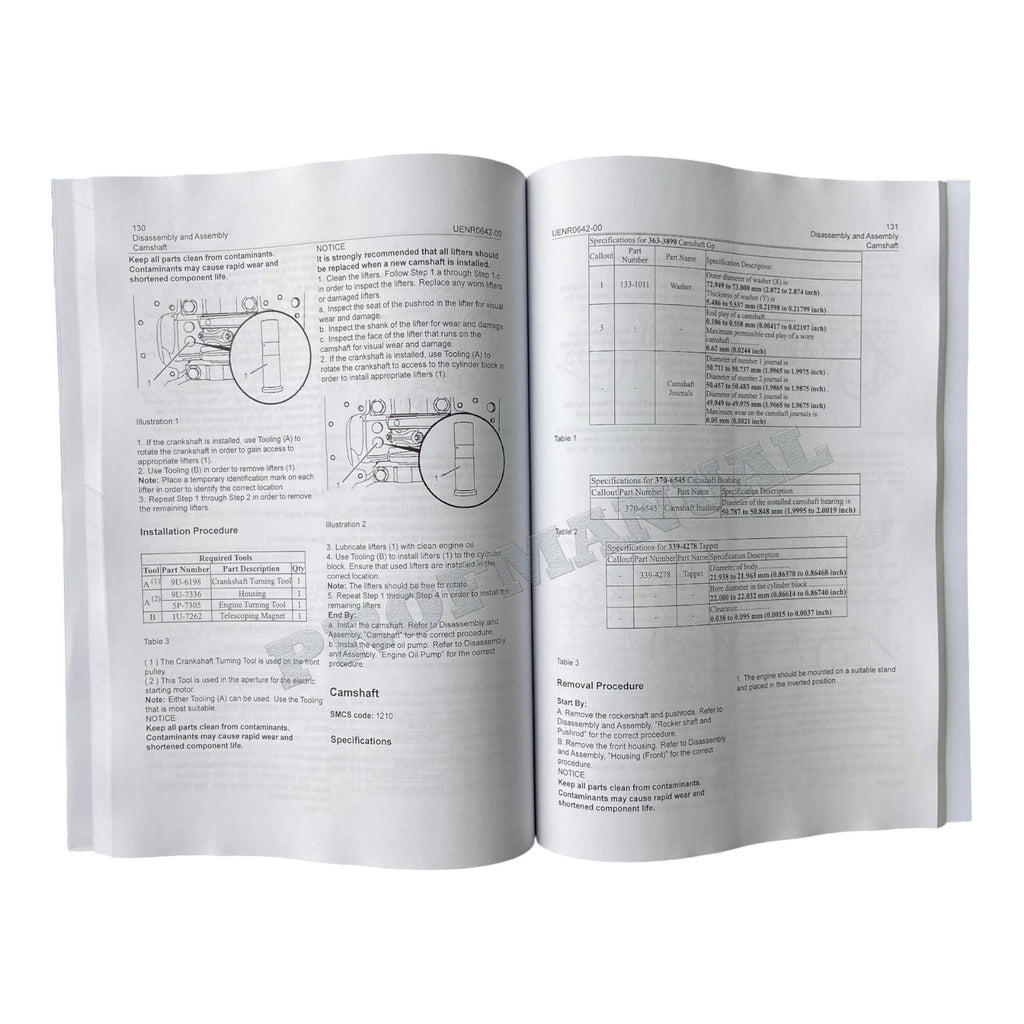 Caterpillar CAT C4.4 ENGINE Built Machine Manual Disassembly Assembly UENR0642