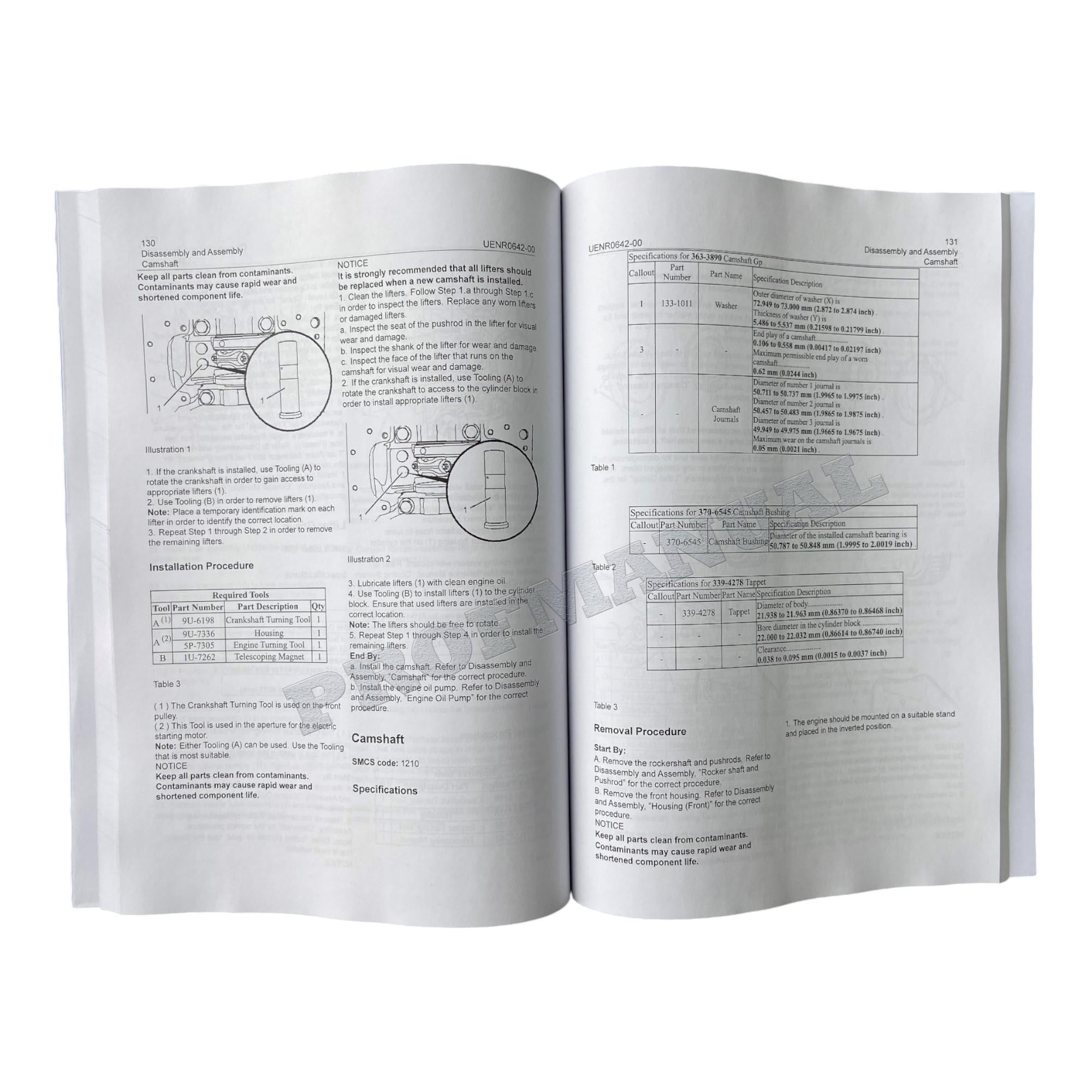 Caterpillar CAT C4.4 ENGINE Built Machine Manual Disassembly Assembly UENR0642