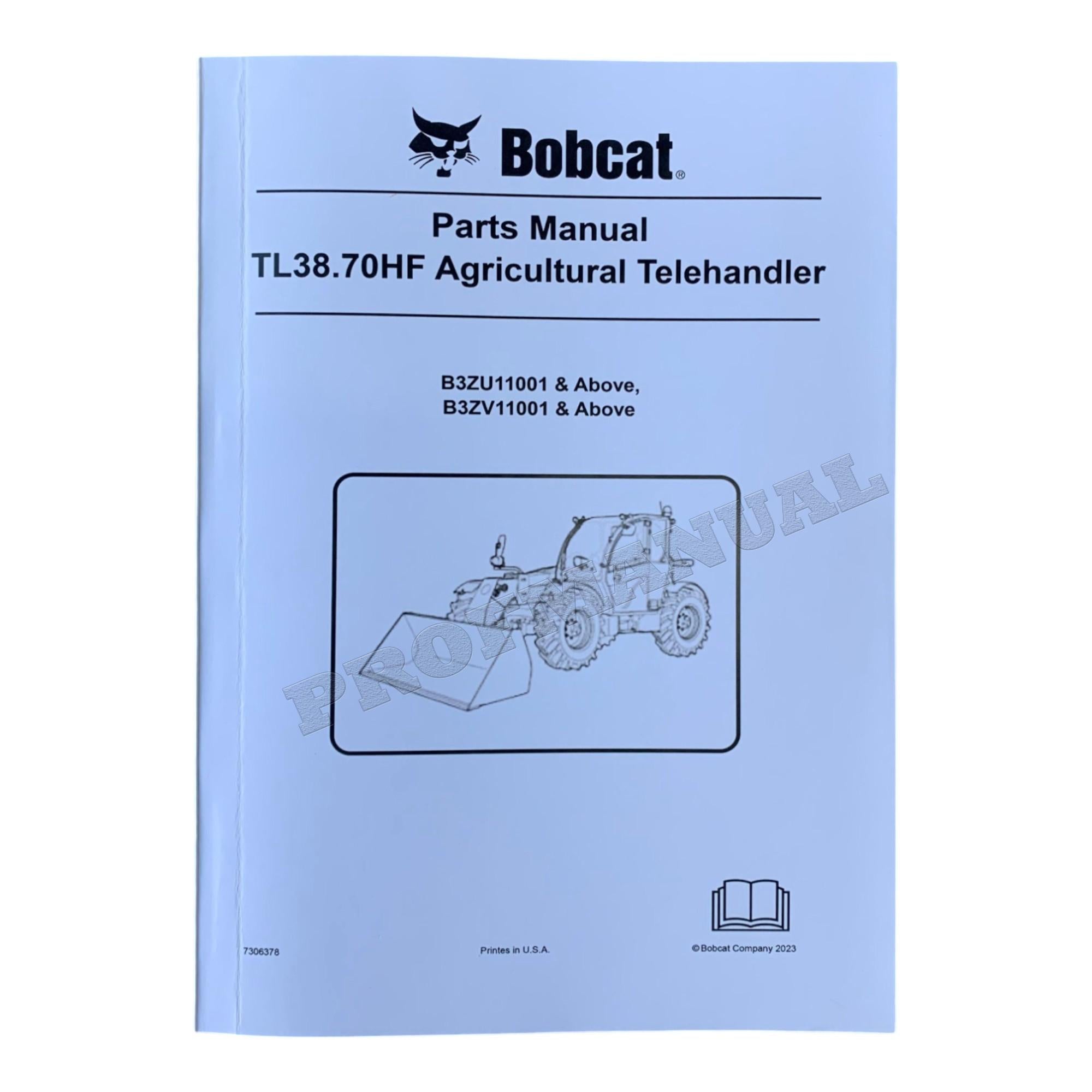 Catálogo de piezas del manipulador telescópico Bobcat TL38.70HF Manual B3ZU11001- B3ZV11001-