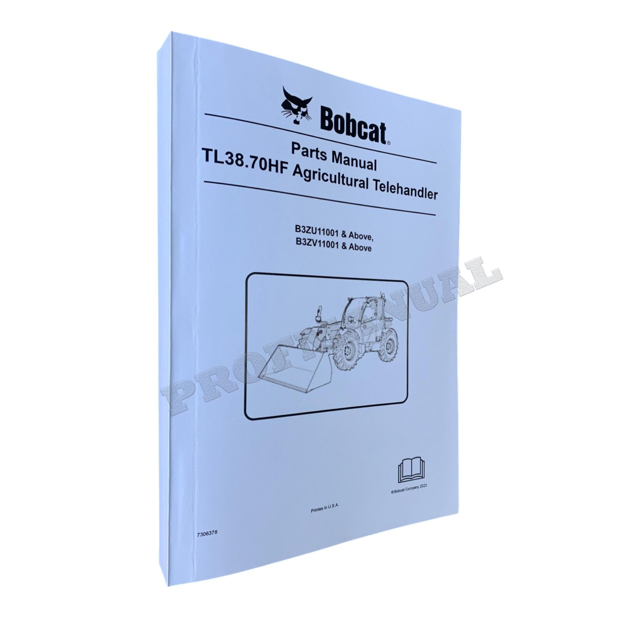 Catálogo de piezas del manipulador telescópico Bobcat TL38.70HF Manual B3ZU11001- B3ZV11001-