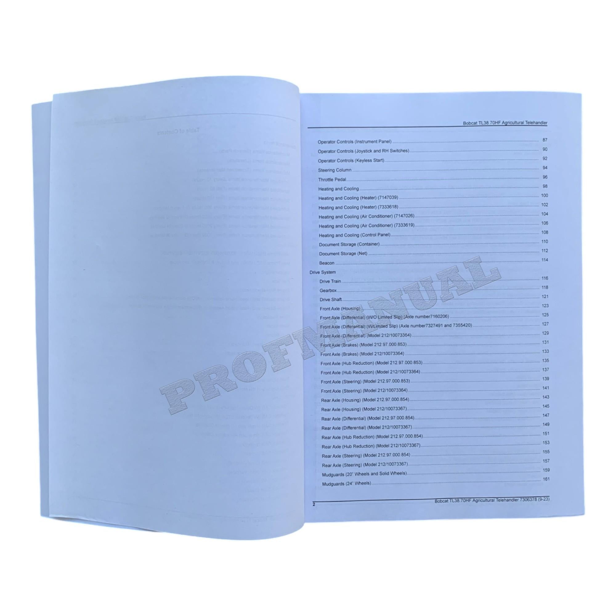 Catálogo de piezas del manipulador telescópico Bobcat TL38.70HF Manual B3ZU11001- B3ZV11001-