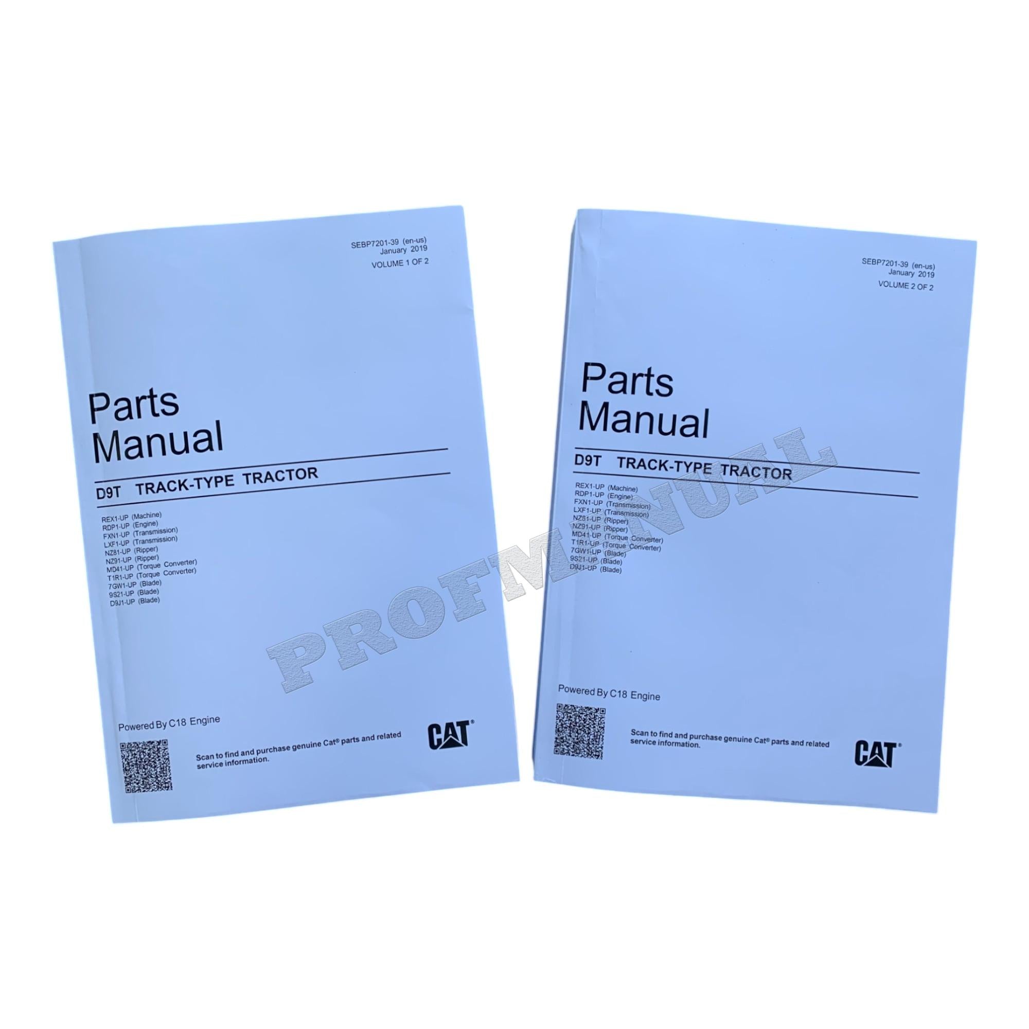 Caterpillar Cat D9T Track Type Tractor Parts Catalog Manual SEBP7201