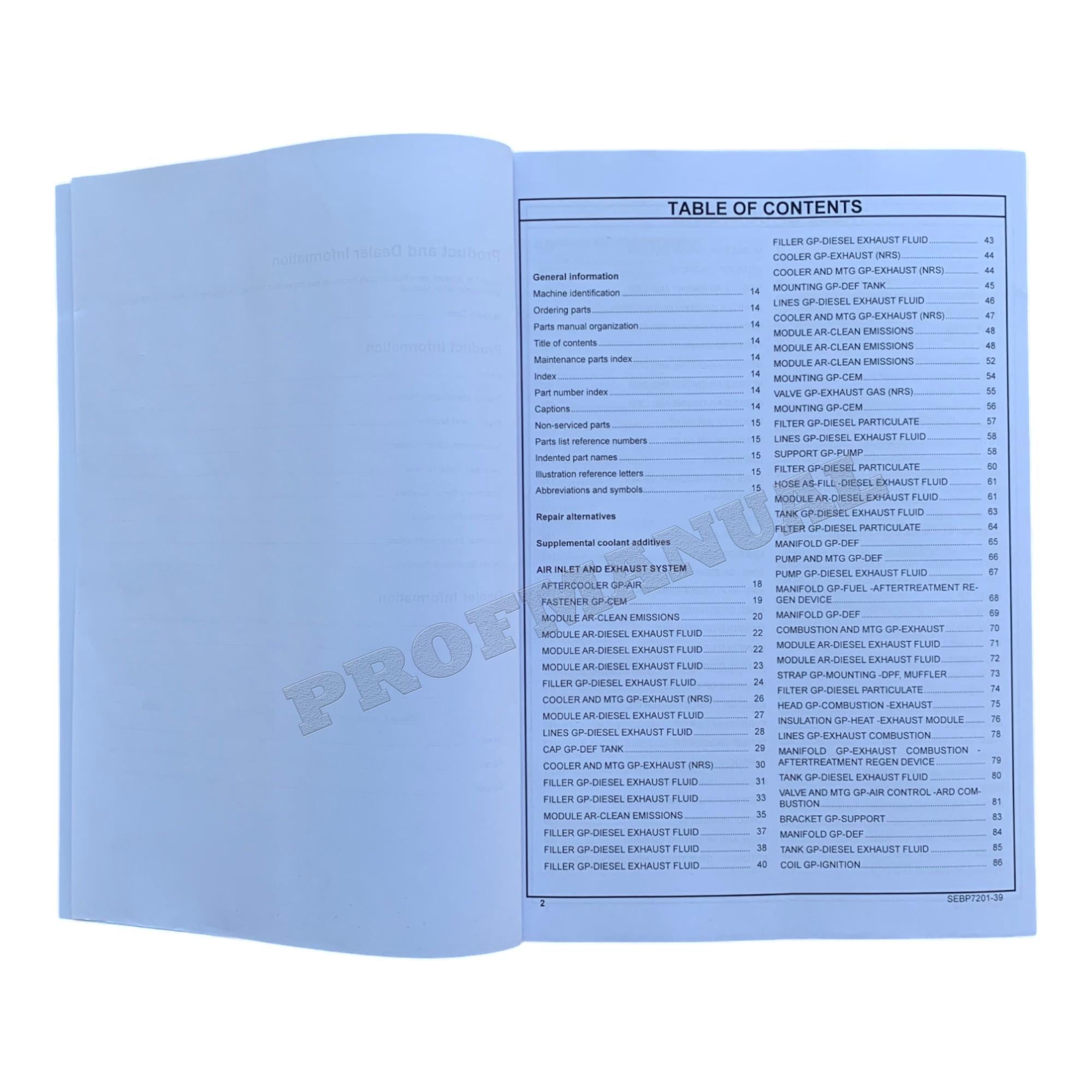 Caterpillar Cat D9T Track Type Tractor Parts Catalog Manual SEBP7201