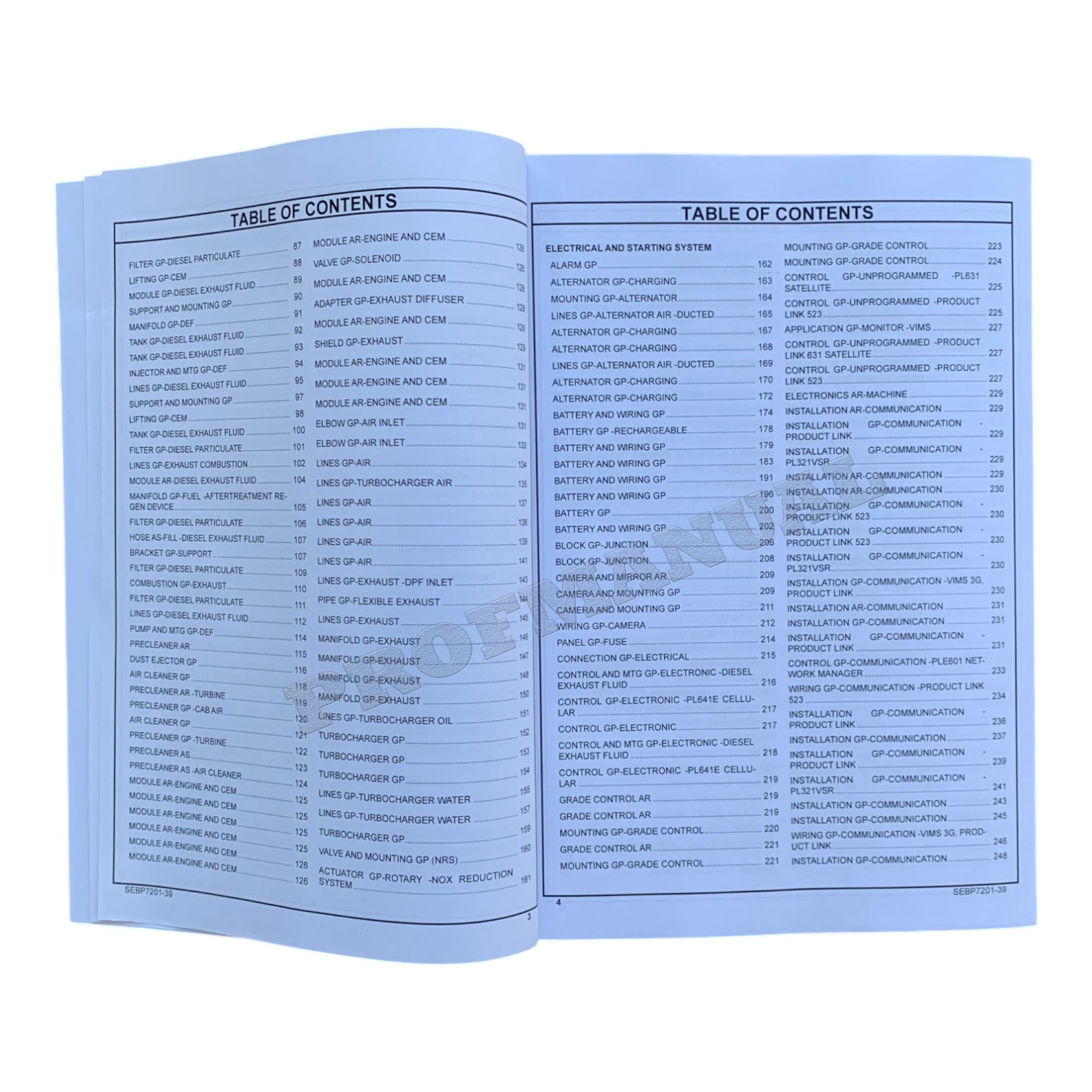 Caterpillar Cat D9T Track Type Tractor Parts Catalog Manual SEBP7201