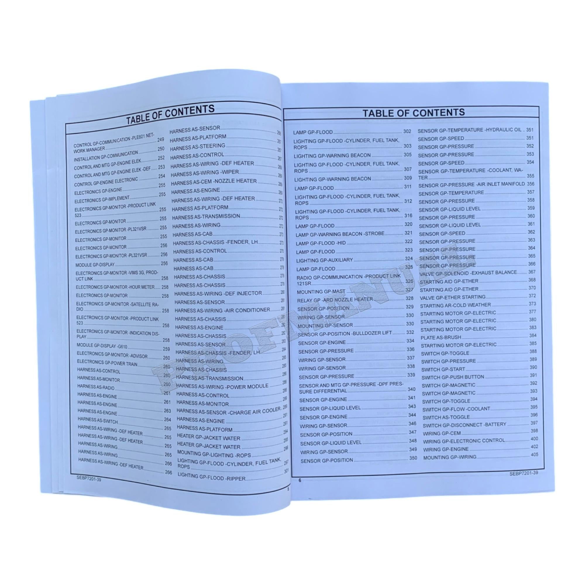 Caterpillar Cat D9T Track Type Tractor Parts Catalog Manual SEBP7201