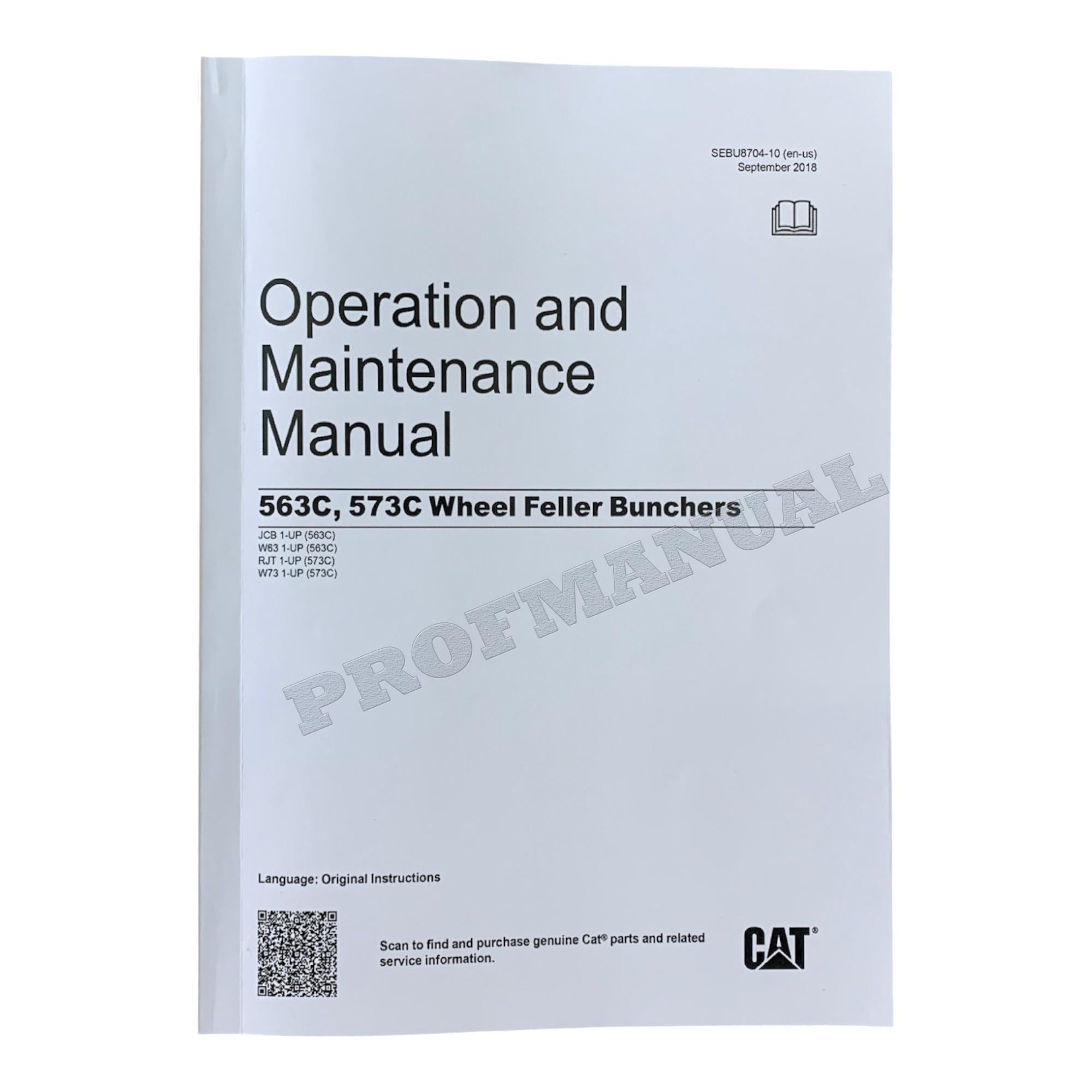 Manual de mantenimiento del operador de la taladora apiladora de ruedas Caterpillar 563C y 573C