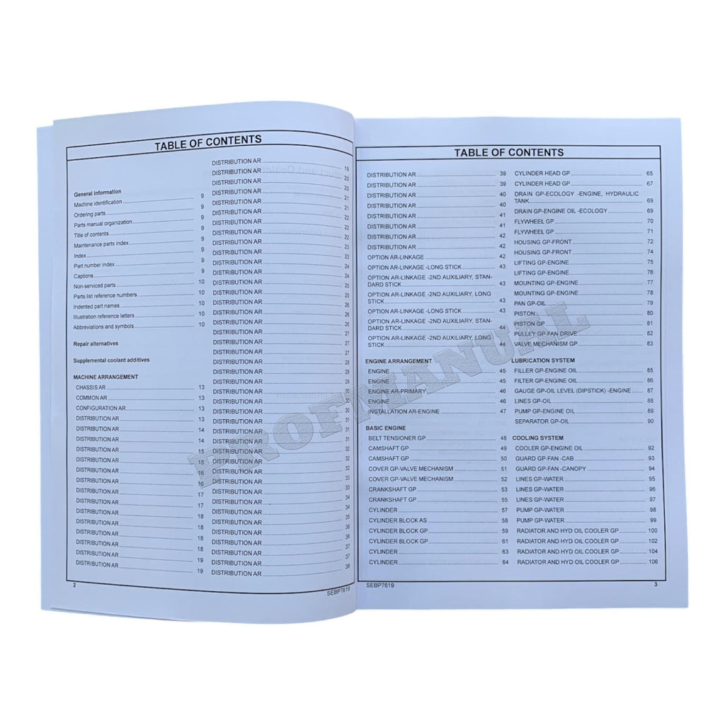 Caterpillar Cat 305.5E2 Mini Hydraulic Excavator Parts Catalog Manual CR51-Up