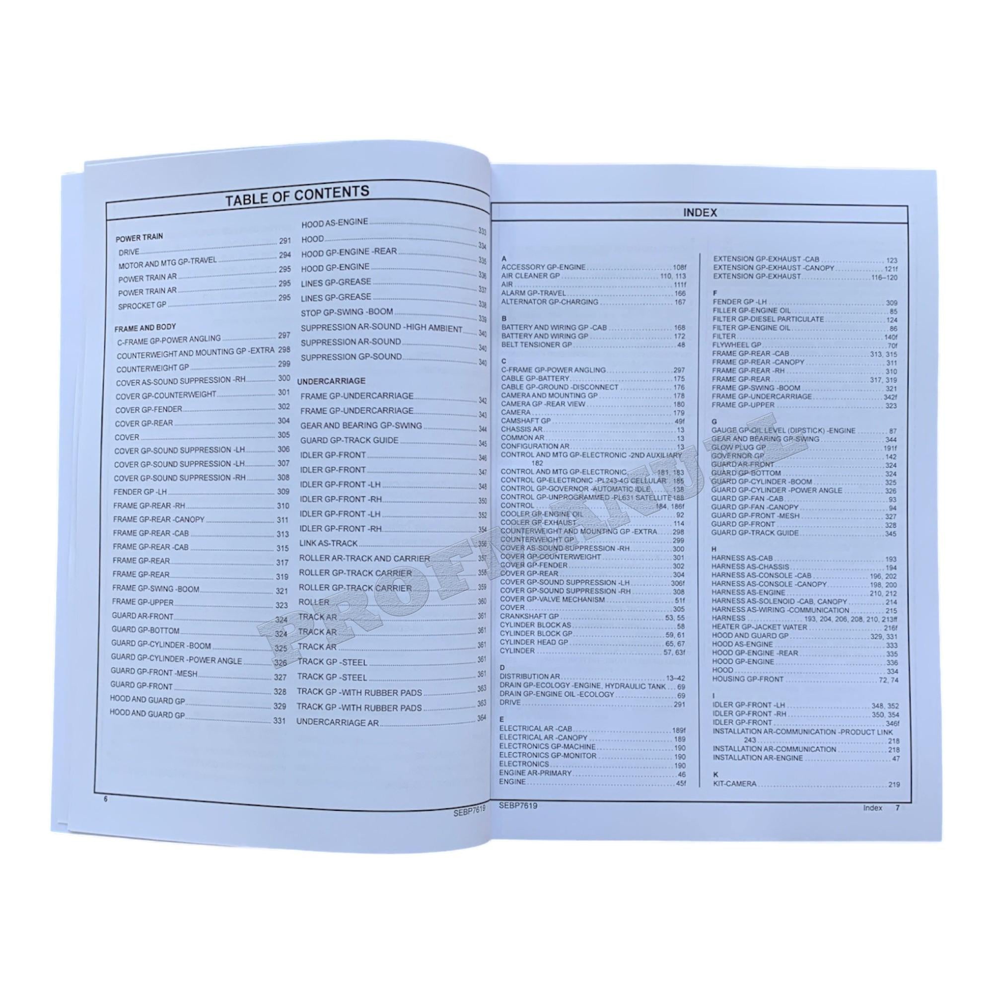 Caterpillar Cat 305.5E2 Mini Hydraulic Excavator Parts Catalog Manual CR51-Up