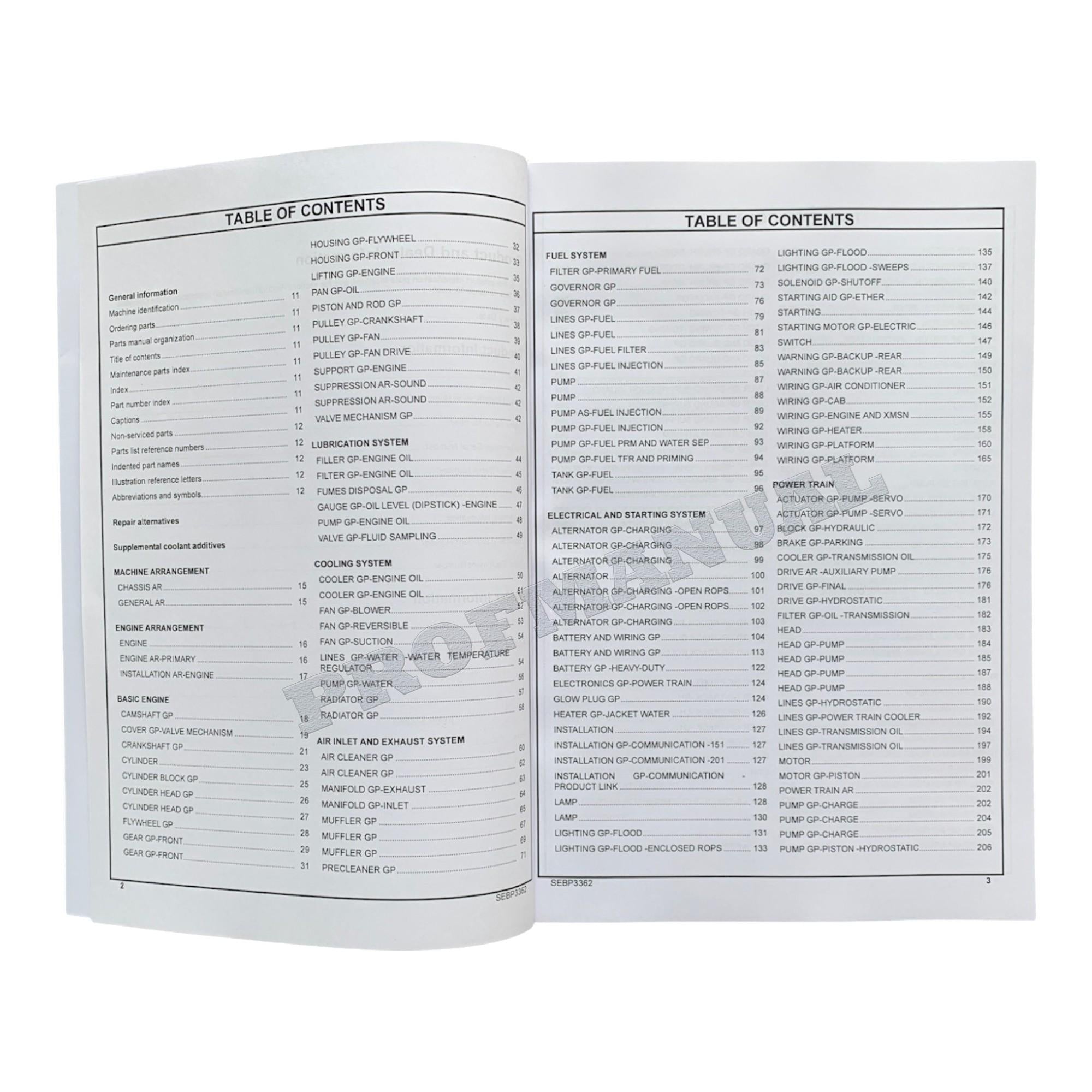 Caterpillar Cat D4G XL LGP Track Type Tractor Parts Catalog Manual SEBP3362