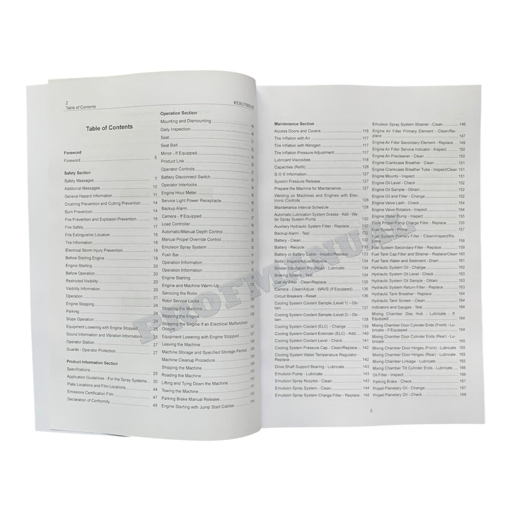 Caterpillar Cat RM 300 Soil Stabilizer Operators Maintenance Manual