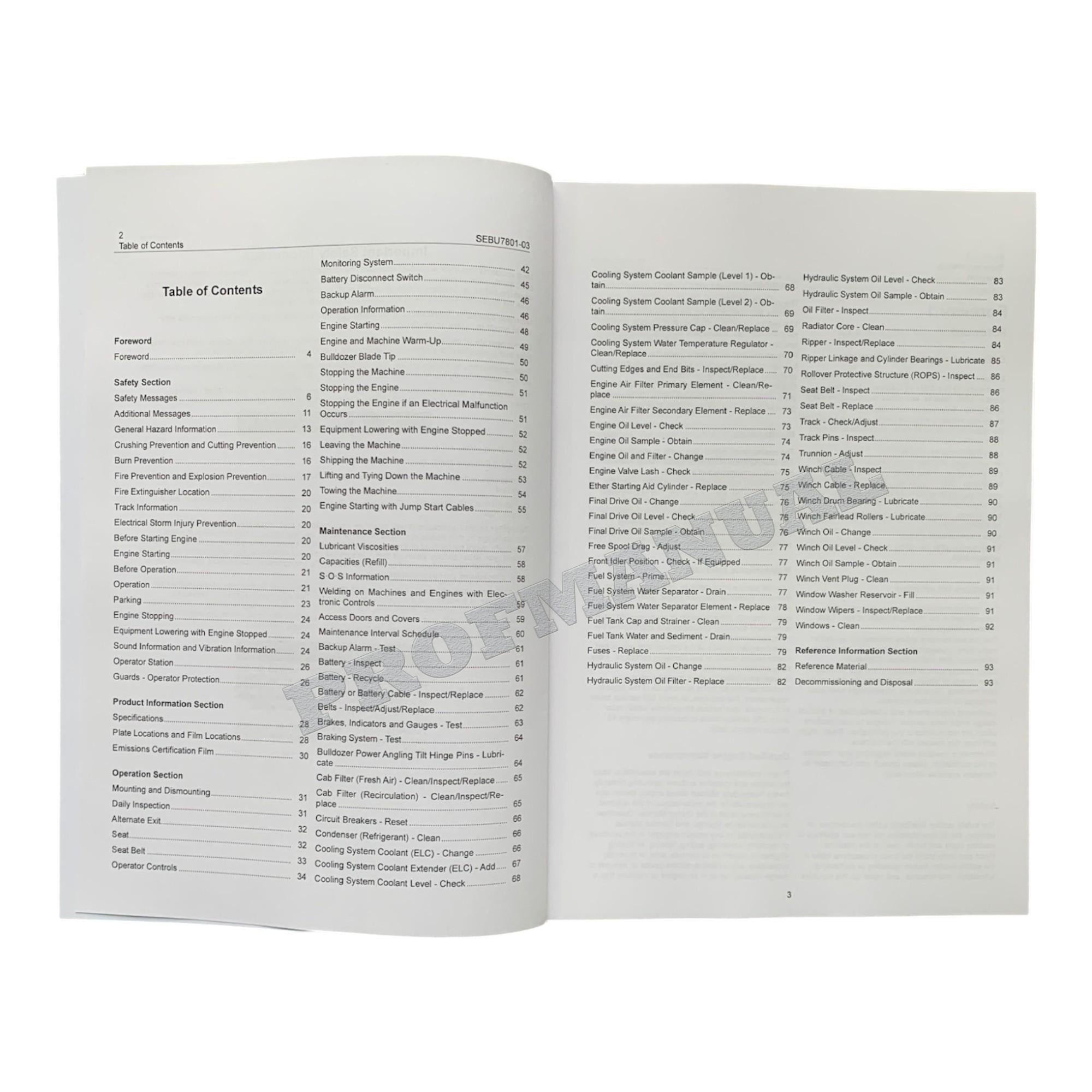 Caterpillar D3G D4G D5G Track Type Tractor Operators Maintenance Manual SEBU7801