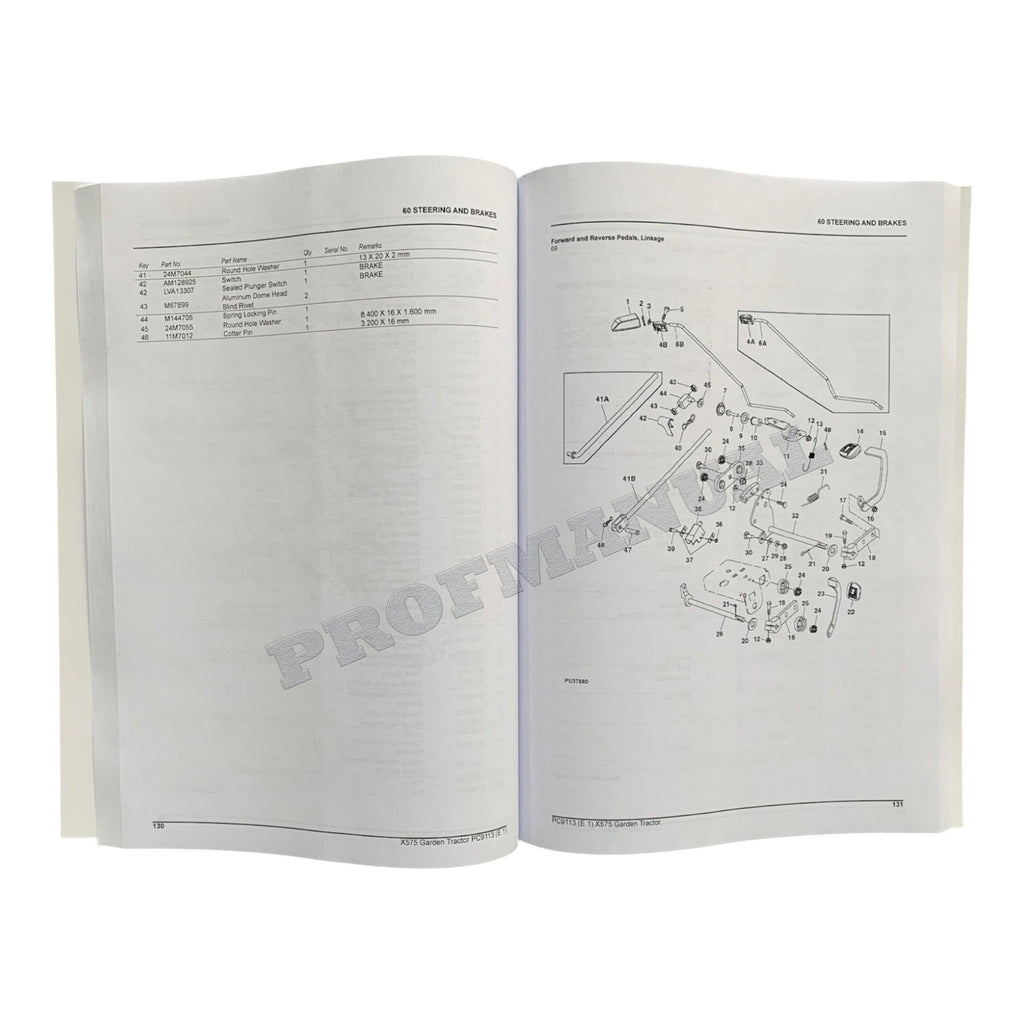 MANUAL DEL CATÁLOGO DE PIEZAS DEL TRACTOR JOHN DEERE X575