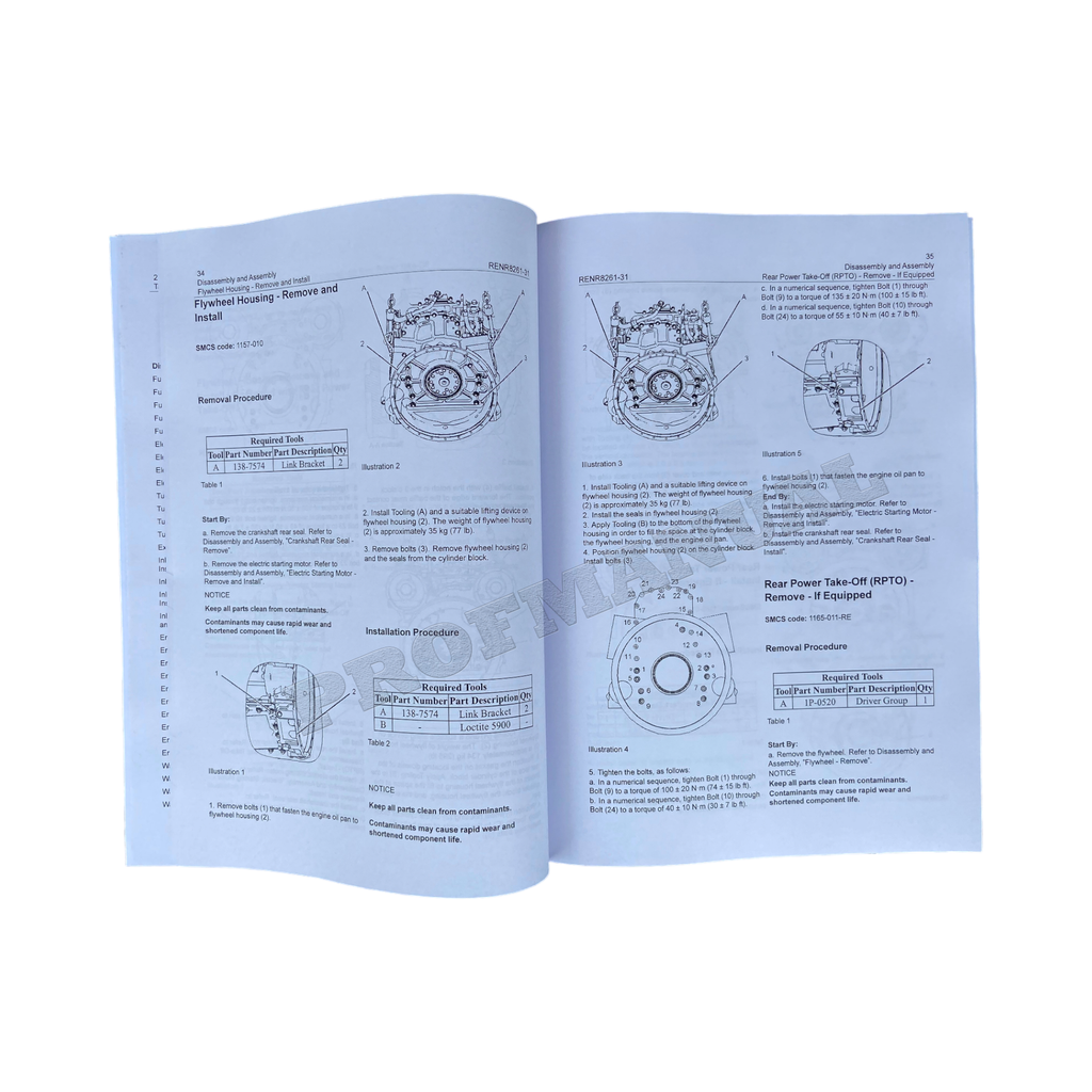 Caterpillar C15 C18 ENGINE Built Machine Manual Disassembly Assembly RENR8261