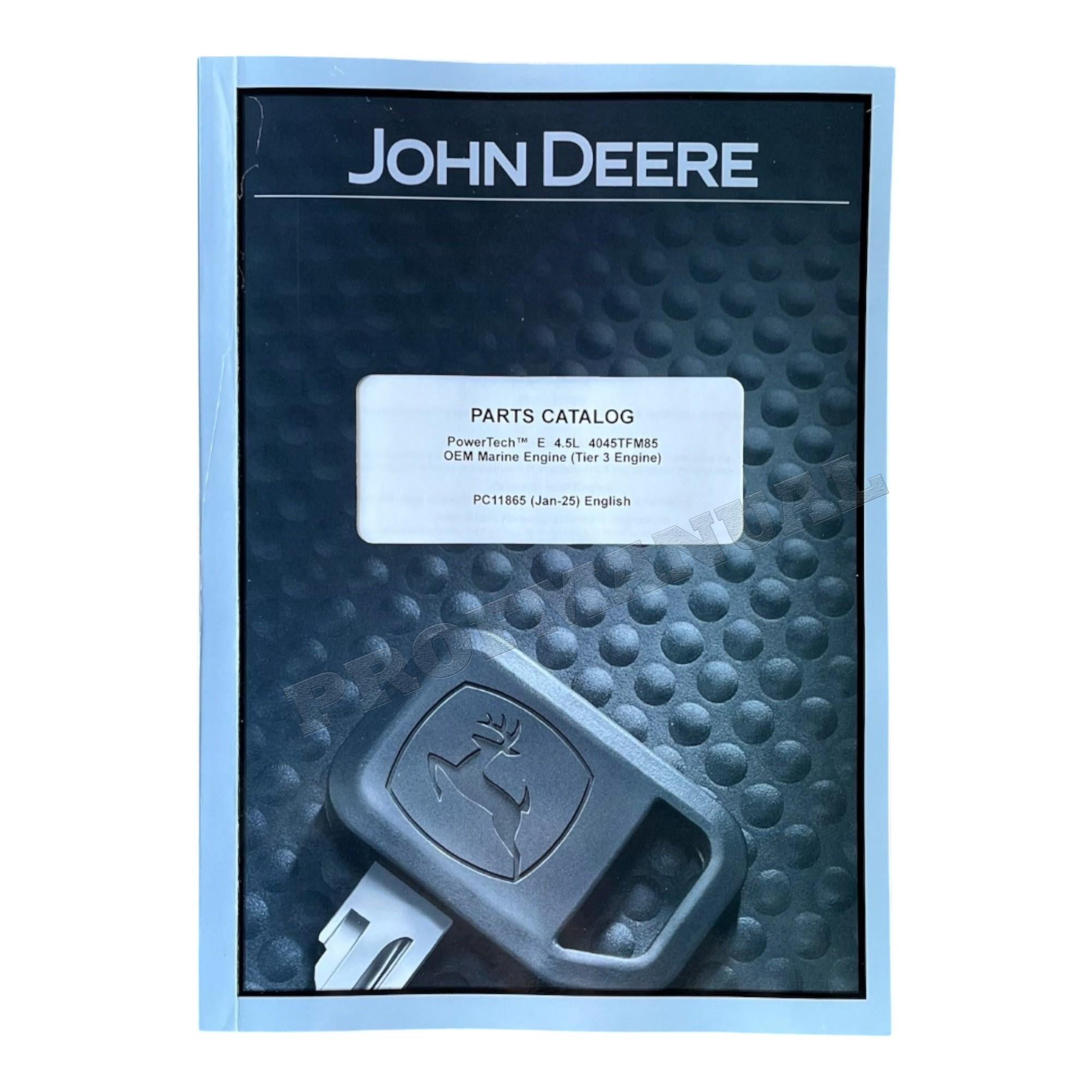 John Deere PowerTech 4.5L 4045TFM85 Marine Engine Parts Catalog Manual