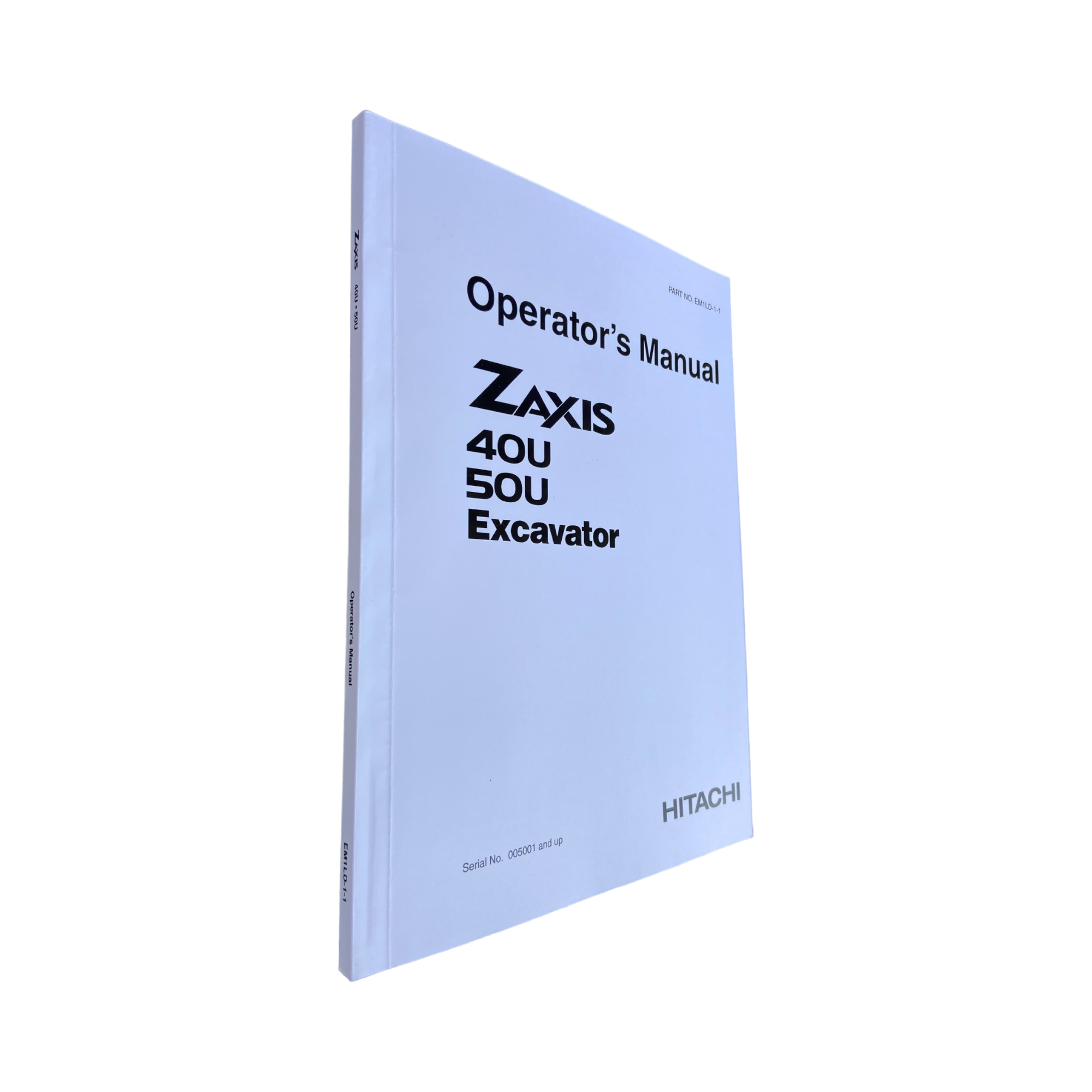 HITACHI ZAXIS ZX 40U 50U EXCAVATOR OPERATORS MANUAL
