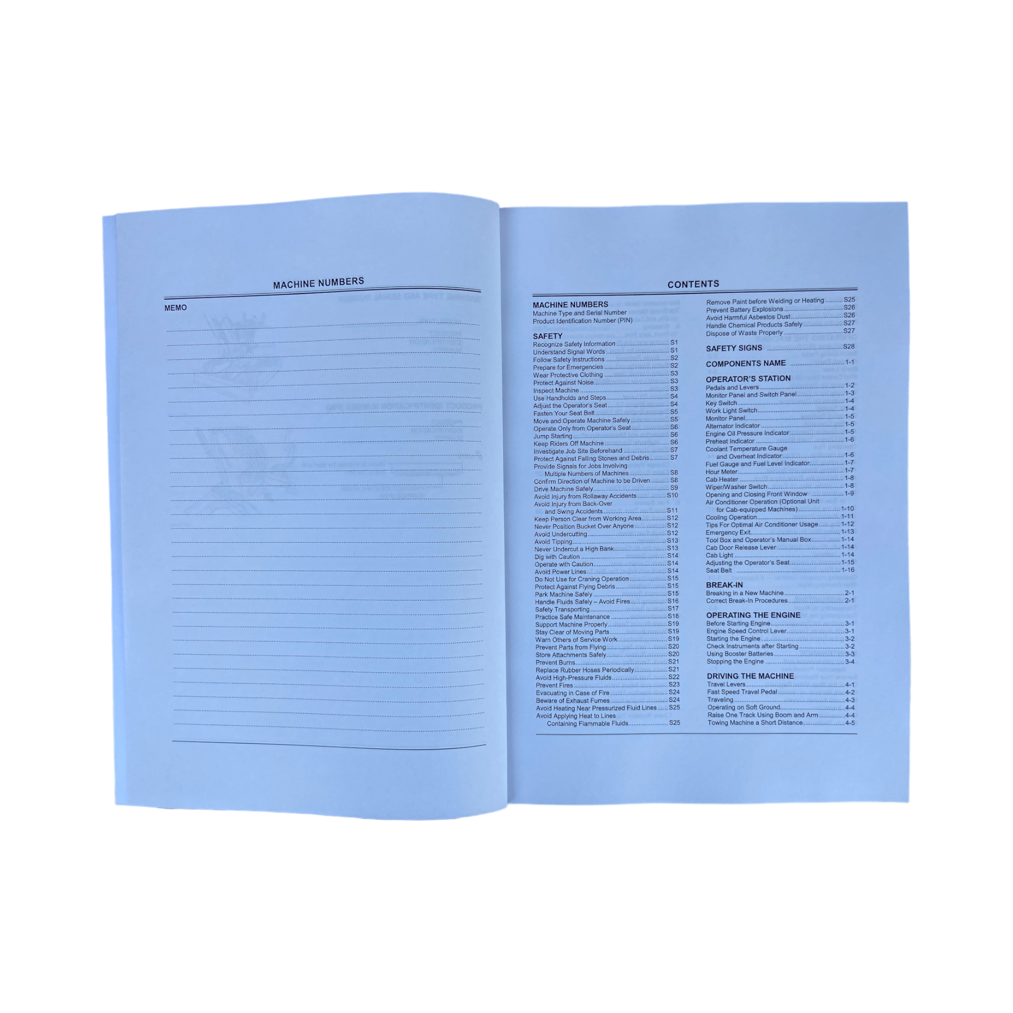 HITACHI ZAXIS ZX 40U 50U EXCAVATOR OPERATORS MANUAL