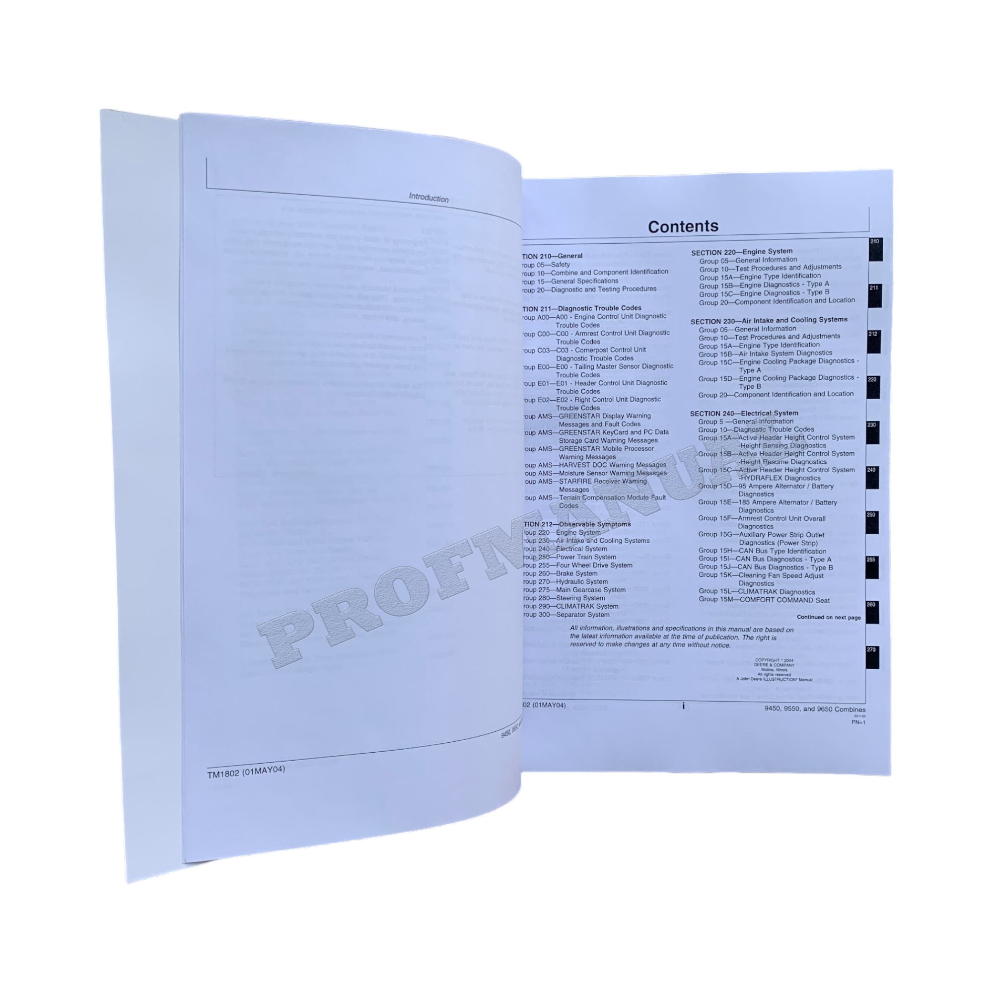 MANUAL DE PRUEBA DE DIAGNÓSTICO DE LA COSECHADORA JOHN DEERE 9450 9550 9650 TM1802 ¡+BONIFICACIÓN!