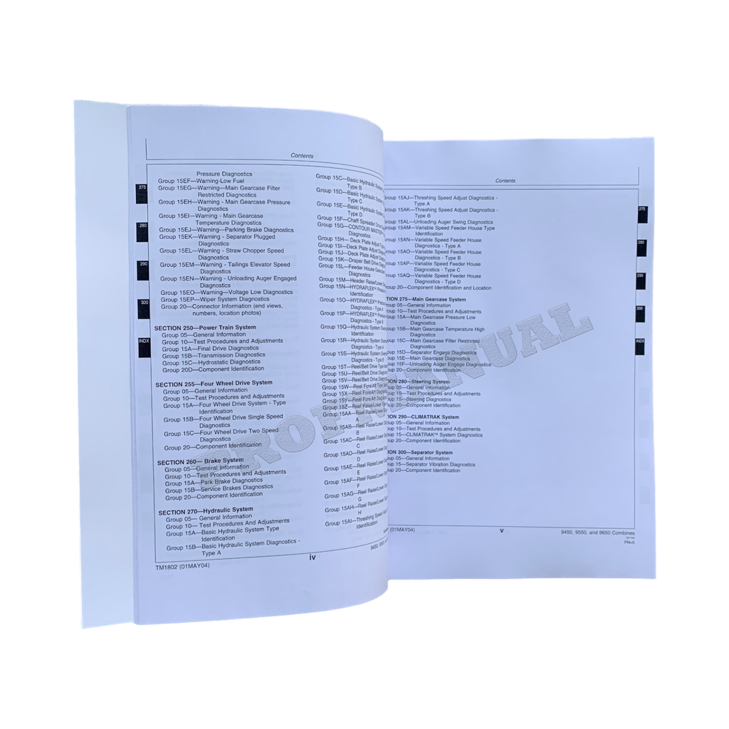 MANUAL DE PRUEBA DE DIAGNÓSTICO DE LA COSECHADORA JOHN DEERE 9450 9550 9650 TM1802 ¡+BONIFICACIÓN!