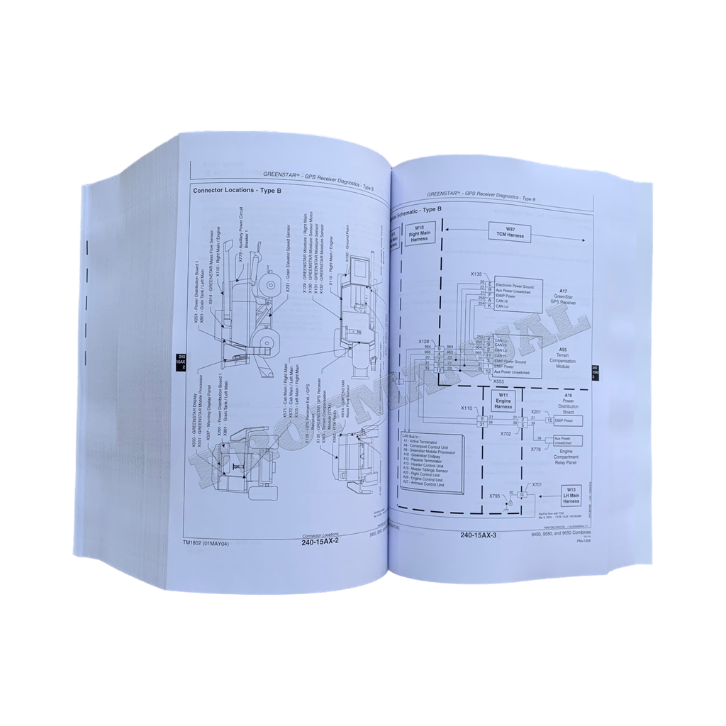 MANUAL DE PRUEBA DE DIAGNÓSTICO DE LA COSECHADORA JOHN DEERE 9450 9550 9650 TM1802 ¡+BONIFICACIÓN!